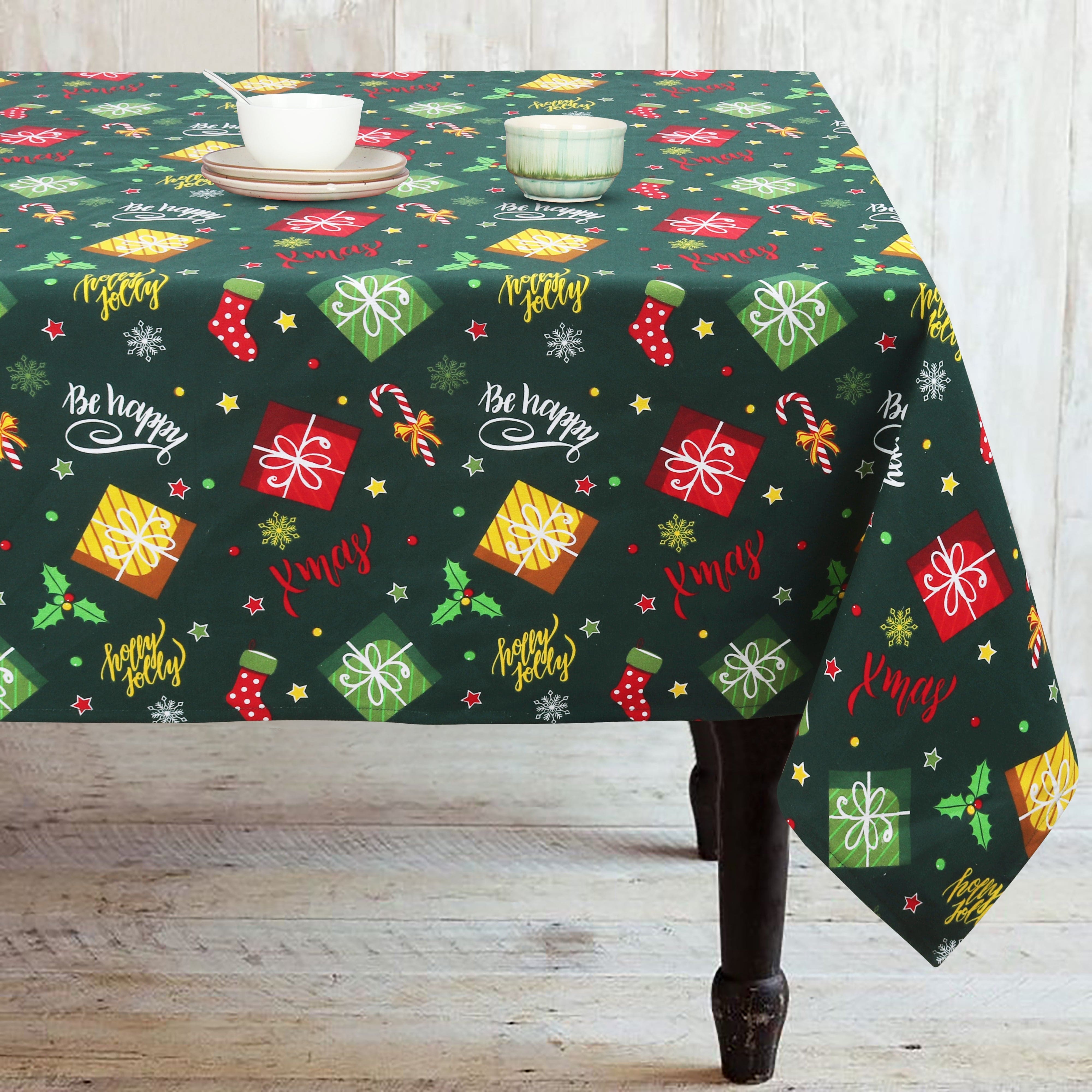 Cotton Xmas Gift box 2 Seaters Table Cloths