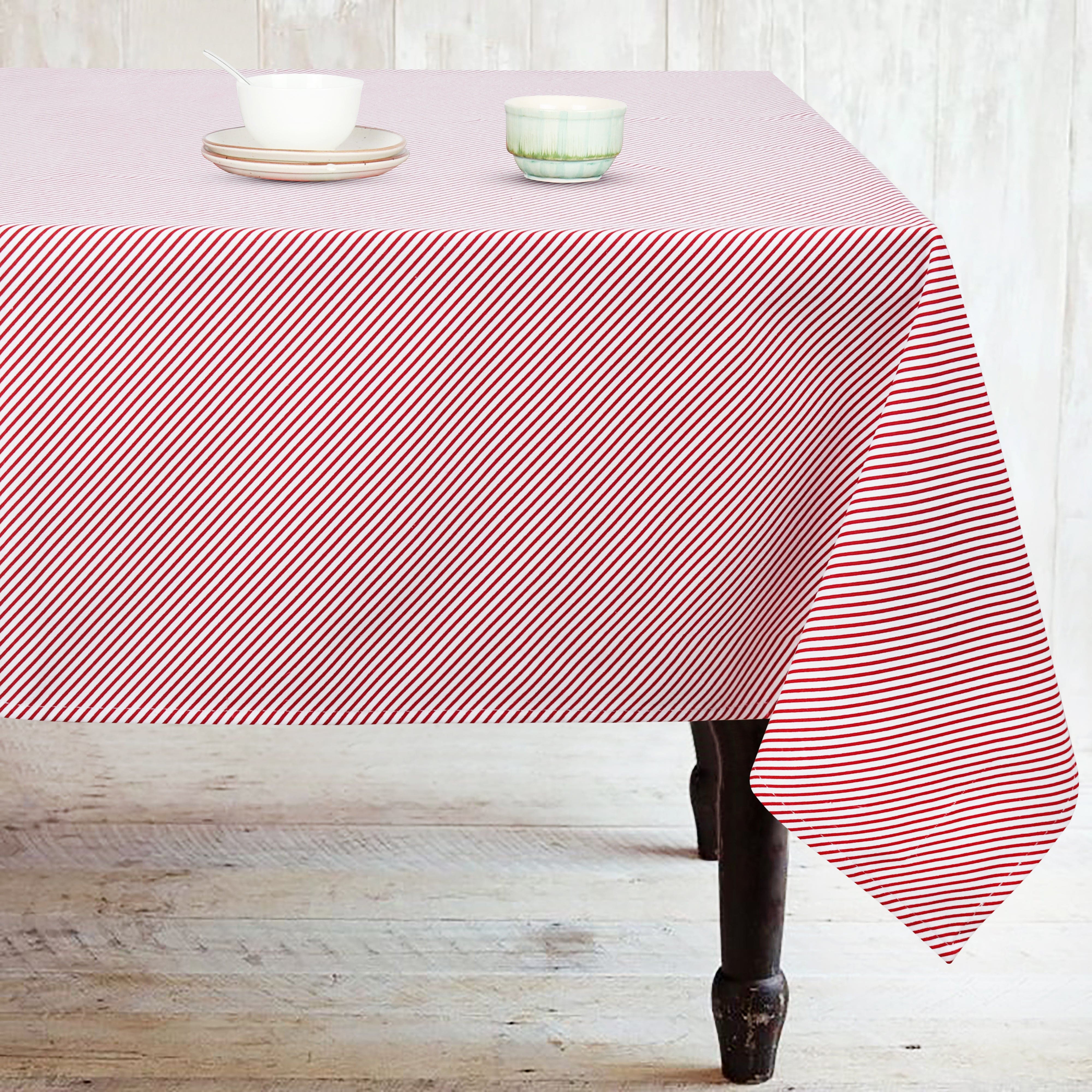 Cotton Xmas Cross Stripes 2 Seaters Table Cloths