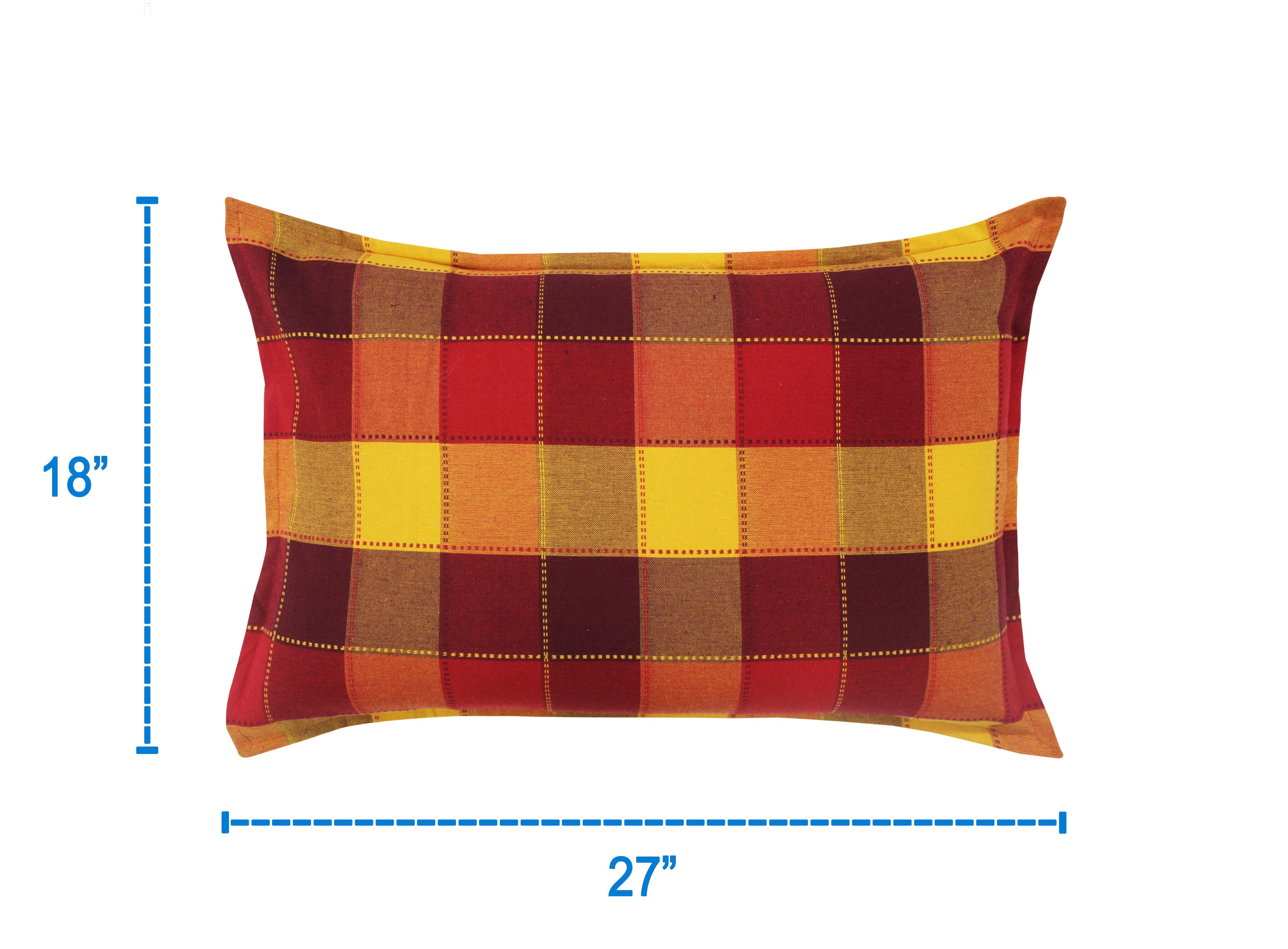 Cotton Dobby Red Pillow Covers Pack Of 2