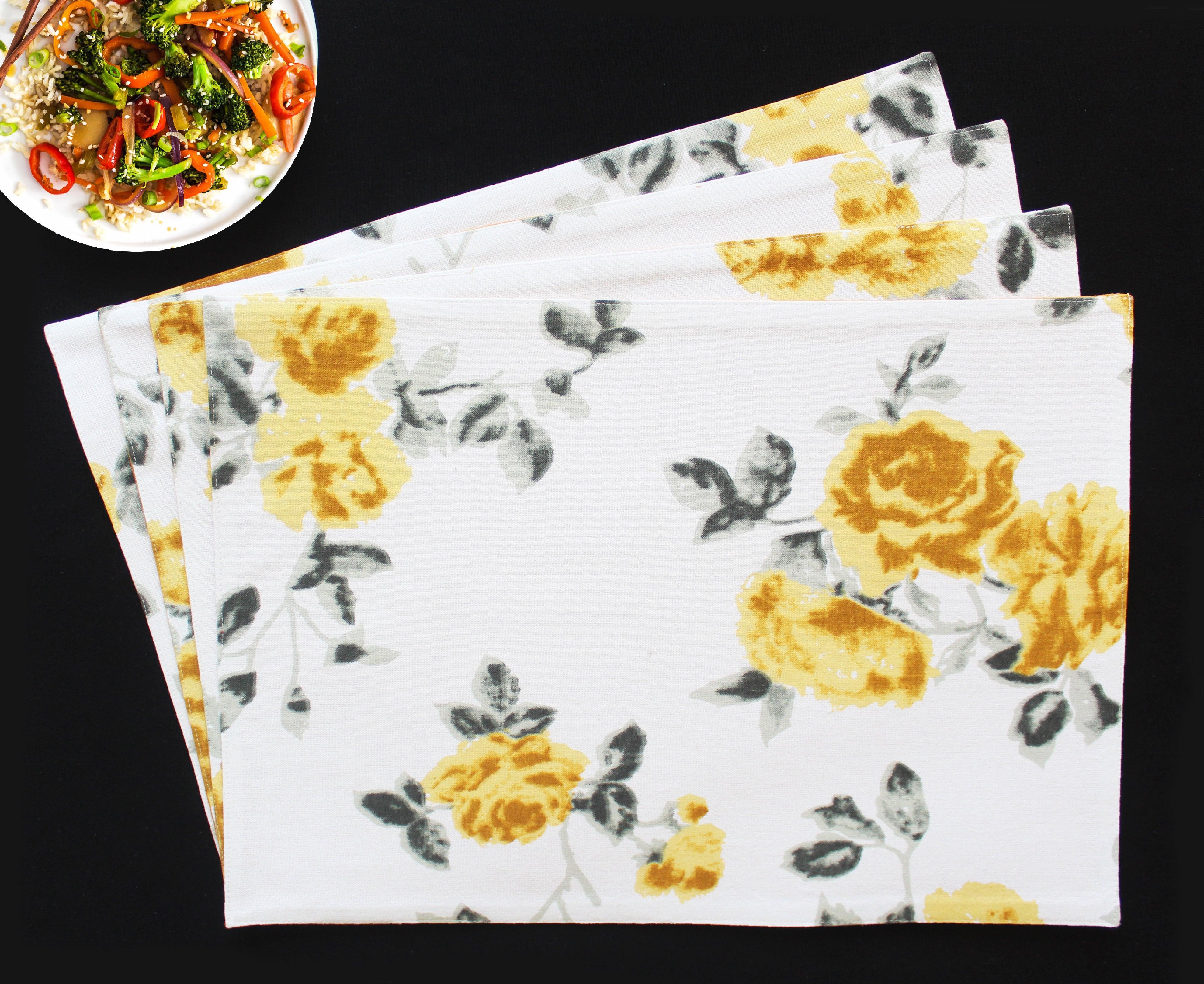 Cotton Elan Flower Placemats Pack of 4