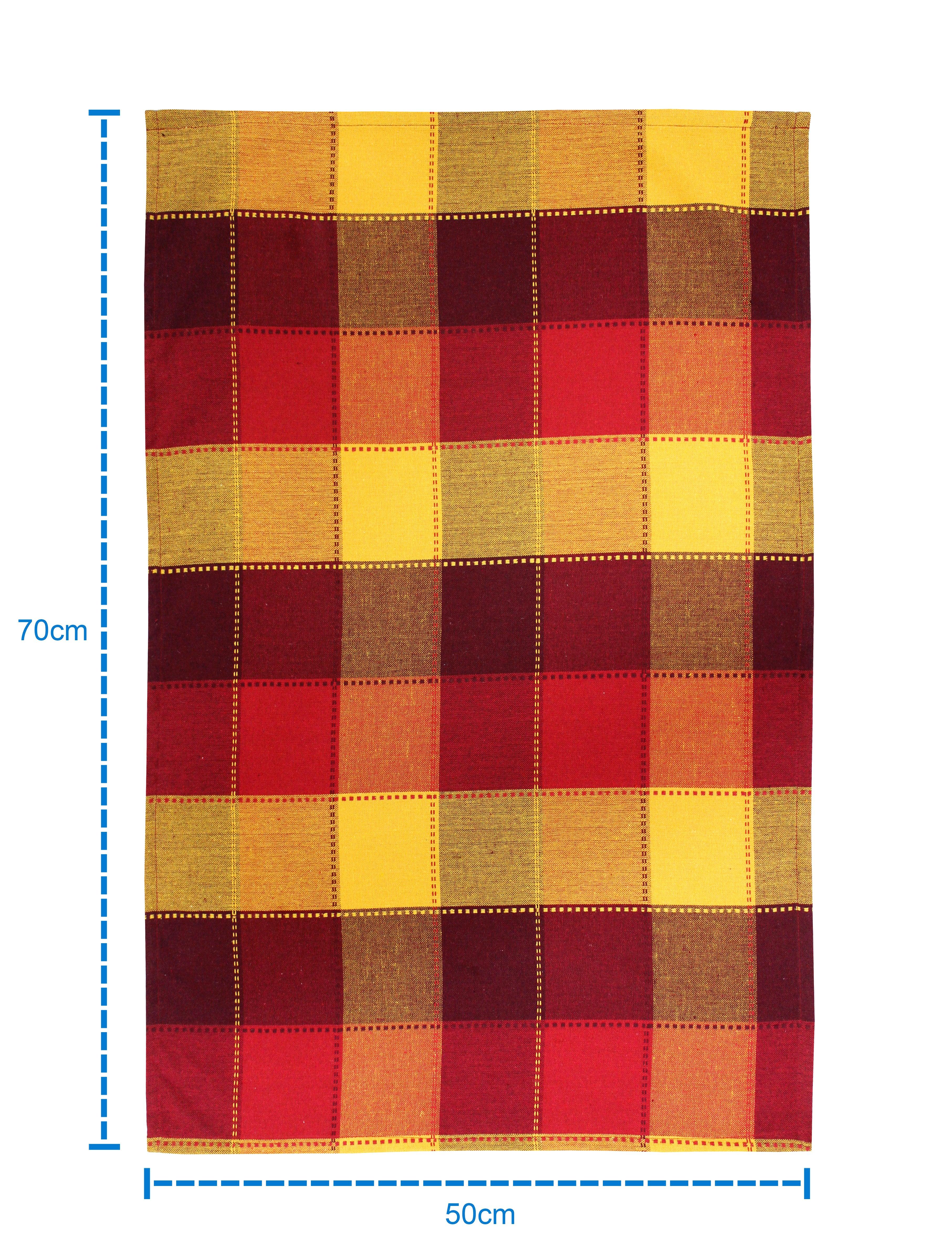 Cotton Dobby Red and Black Kitchen Towels Pack Of 4