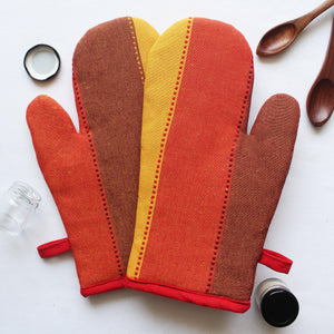 Cotton Dobby Stripe Oven Gloves Pack of 2 freeshipping - Airwill