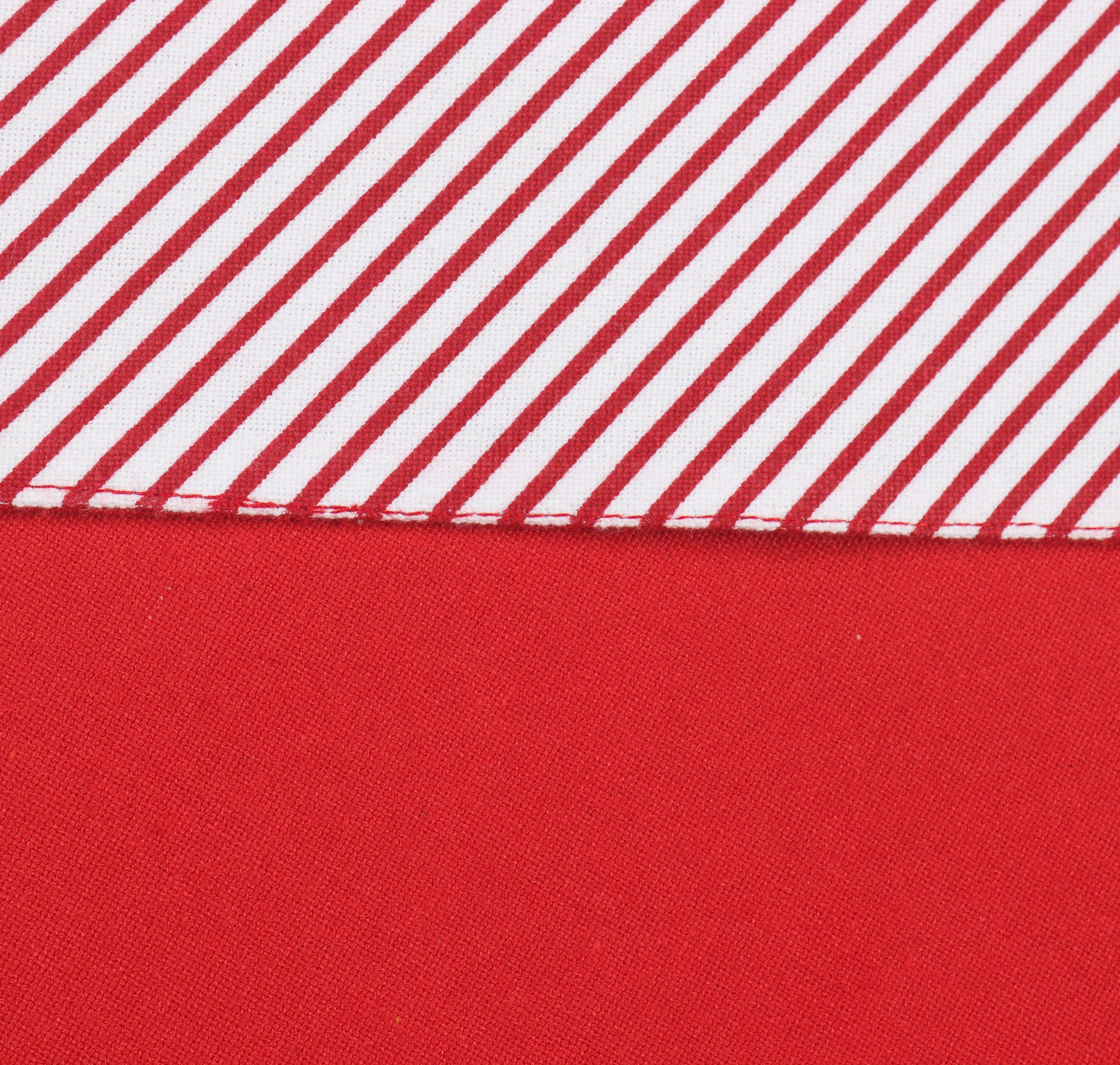 Cotton Xmas Cross Stripes Table Runner