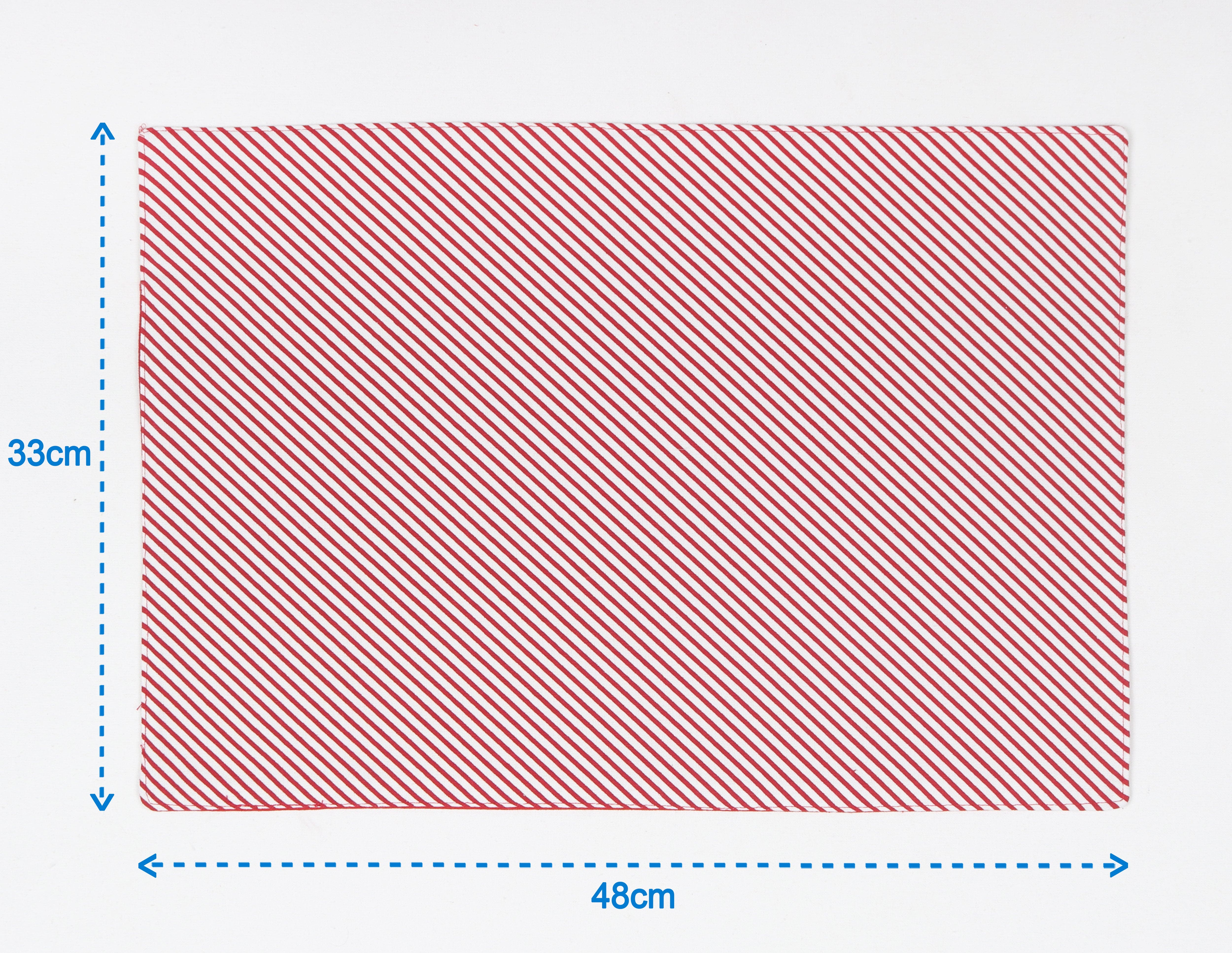 Cotton Xmas Cross Stripes Table Placemats Pack Of 4