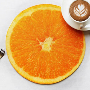 Cotton Designer Orange Fruit Shaped Table Placemats Pack Of 4 freeshipping - Airwill