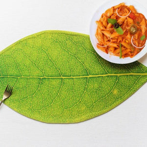 Cotton Designer Leaf Shaped Table Placemats Pack Of 4 freeshipping - Airwill