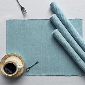 Cotton Solid Light Blue Table Placemats Pack Of 4 freeshipping - Airwill