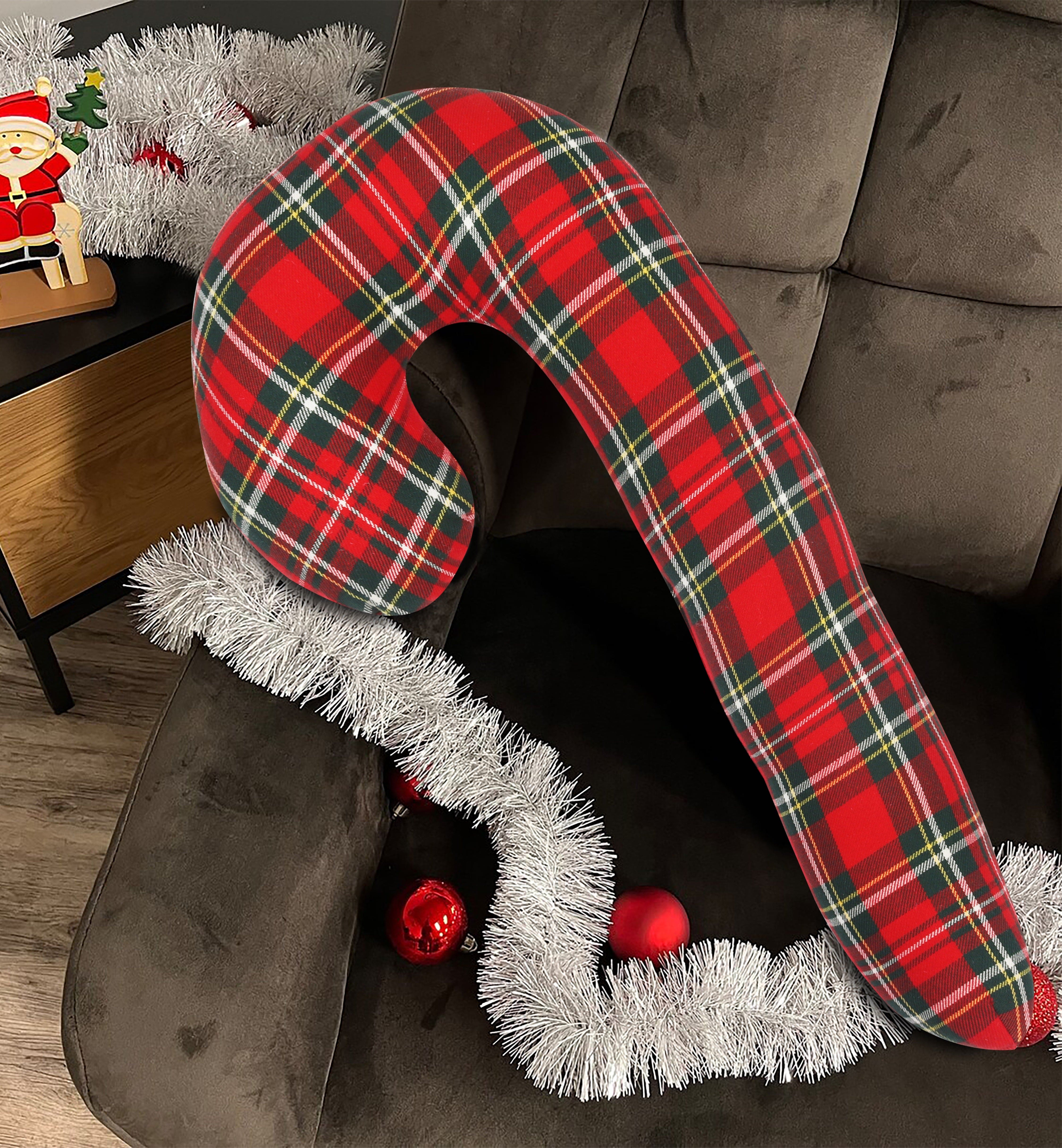 Cotton Christmas Checks with Sentiment Designed, Bell / Candy / Star / Tree Shaped Cushion with Recron Filled