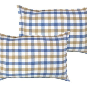 Cotton Lanfranki Blue Check Pillow Covers Pack Of 2 freeshipping - Airwill