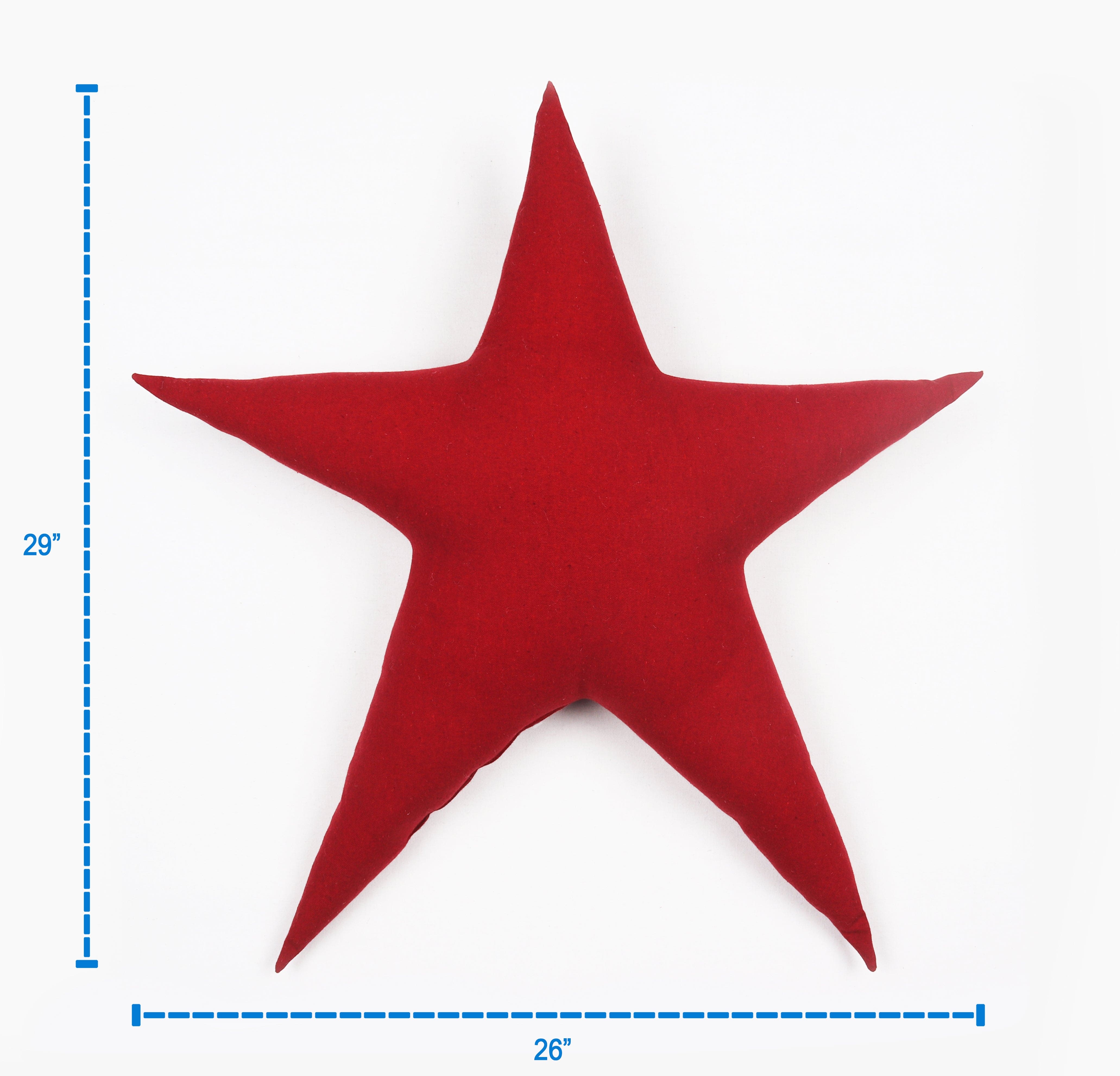 Cotton Christmas Solid Red Pattern Designed, Bell / Candy / Star / Tree Shaped Cushion with Recron Filled