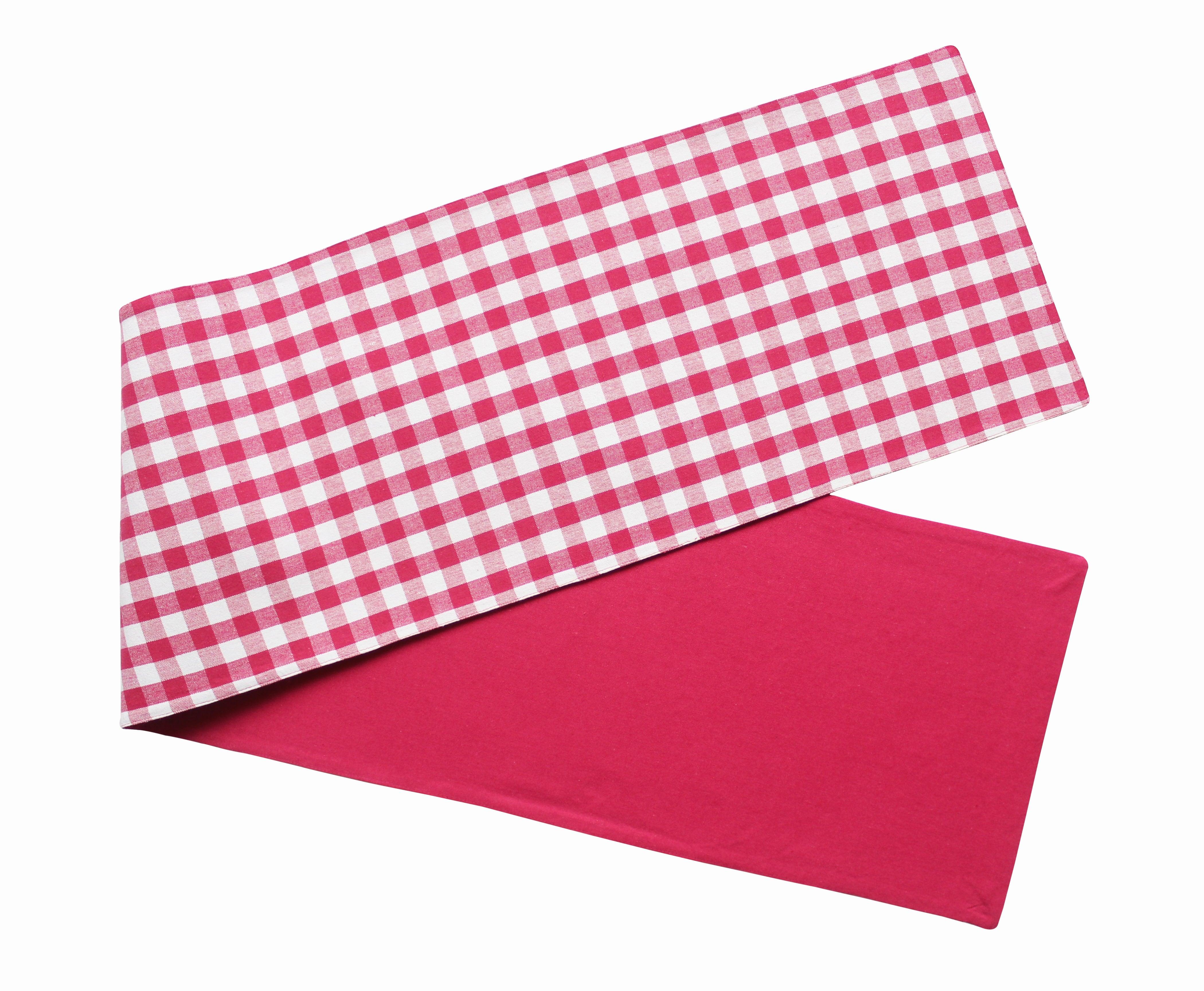 Cotton Gingham Check Rose Table Runner