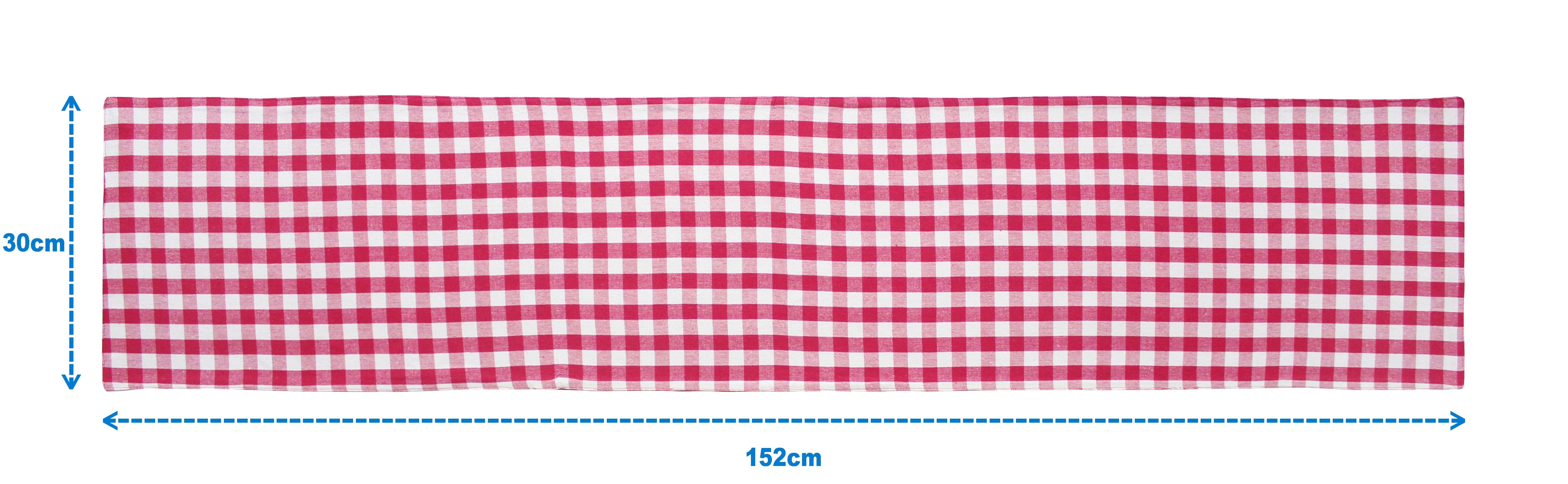 Cotton Gingham Check Rose Table Runner