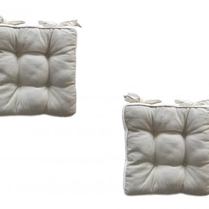 Cotton Plain Beige Chair Pads Pack Of 2 freeshipping - Airwill