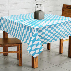 Cotton Classic Diamond Sea Blue 2 Seater Table Cloths Pack Of 1 freeshipping - Airwill