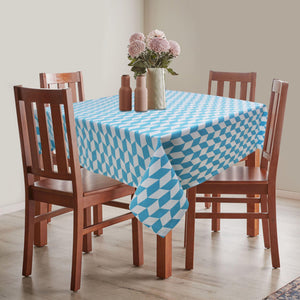 Cotton Classic Diamond Sea Blue 4 Seater Table Cloths Pack Of 1 freeshipping - Airwill