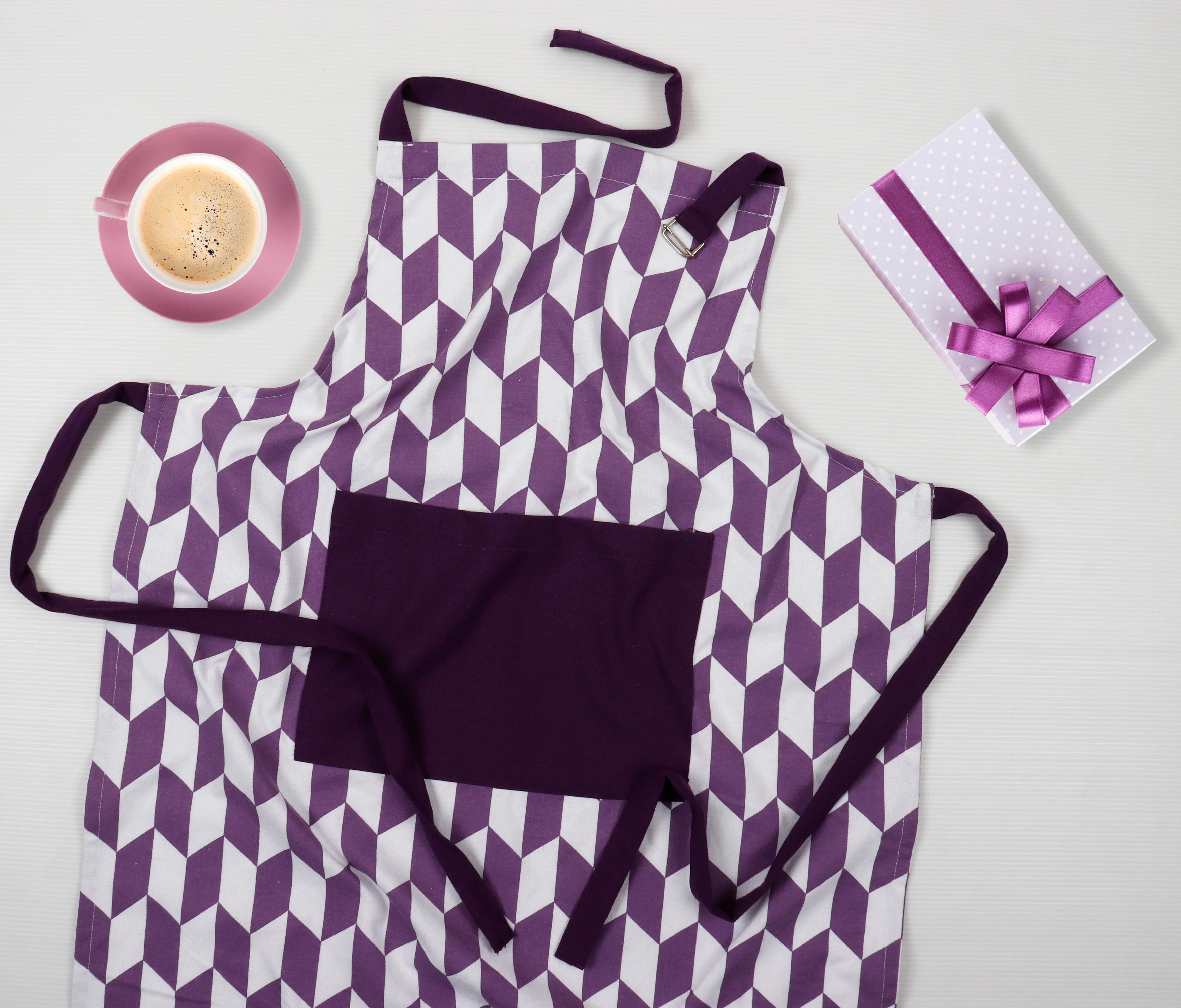 Cotton Classic Diamond Purple Free Size Apron