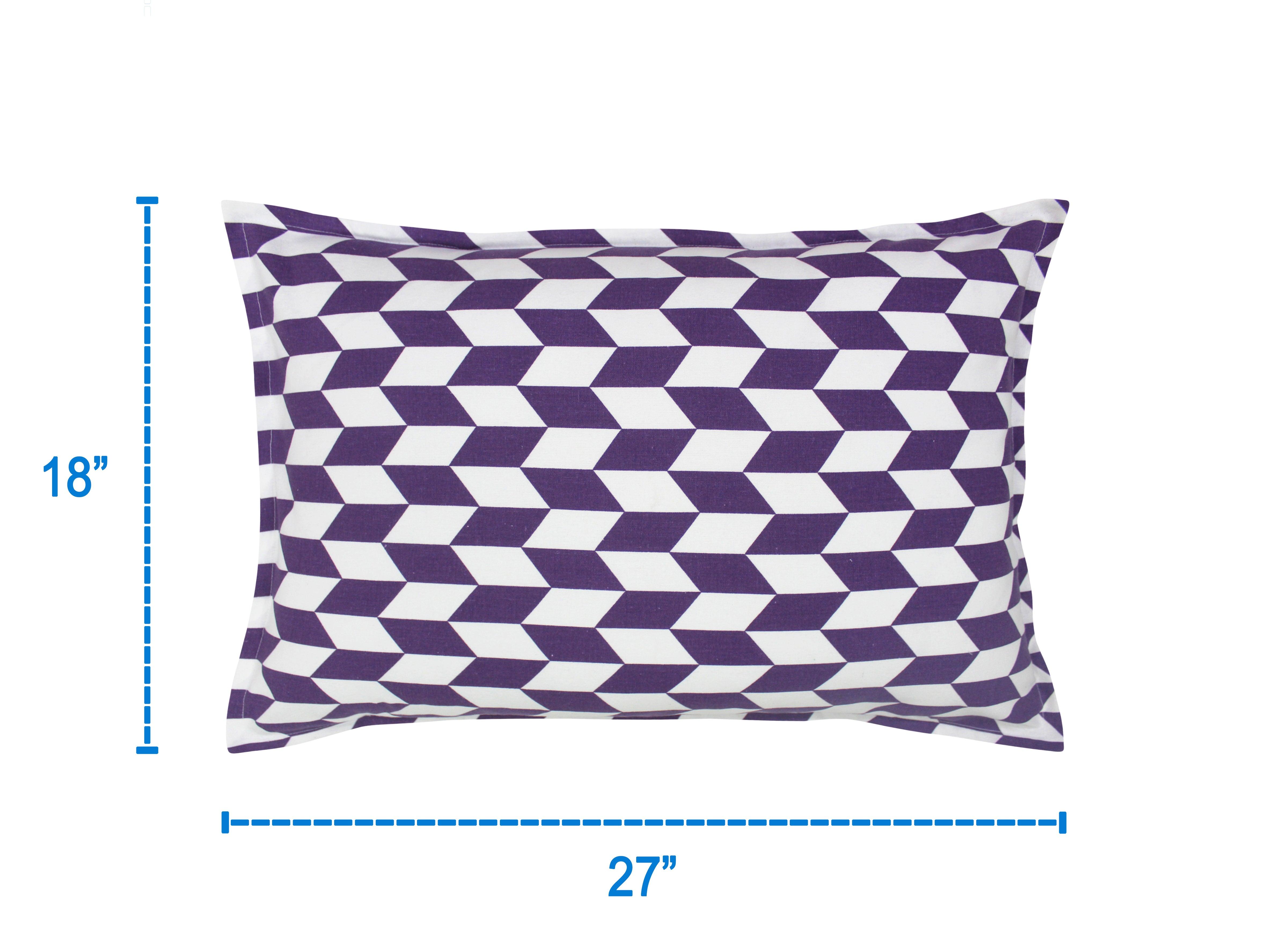 Cotton Classic Diamond Purple Pillow Covers Pack Of 2