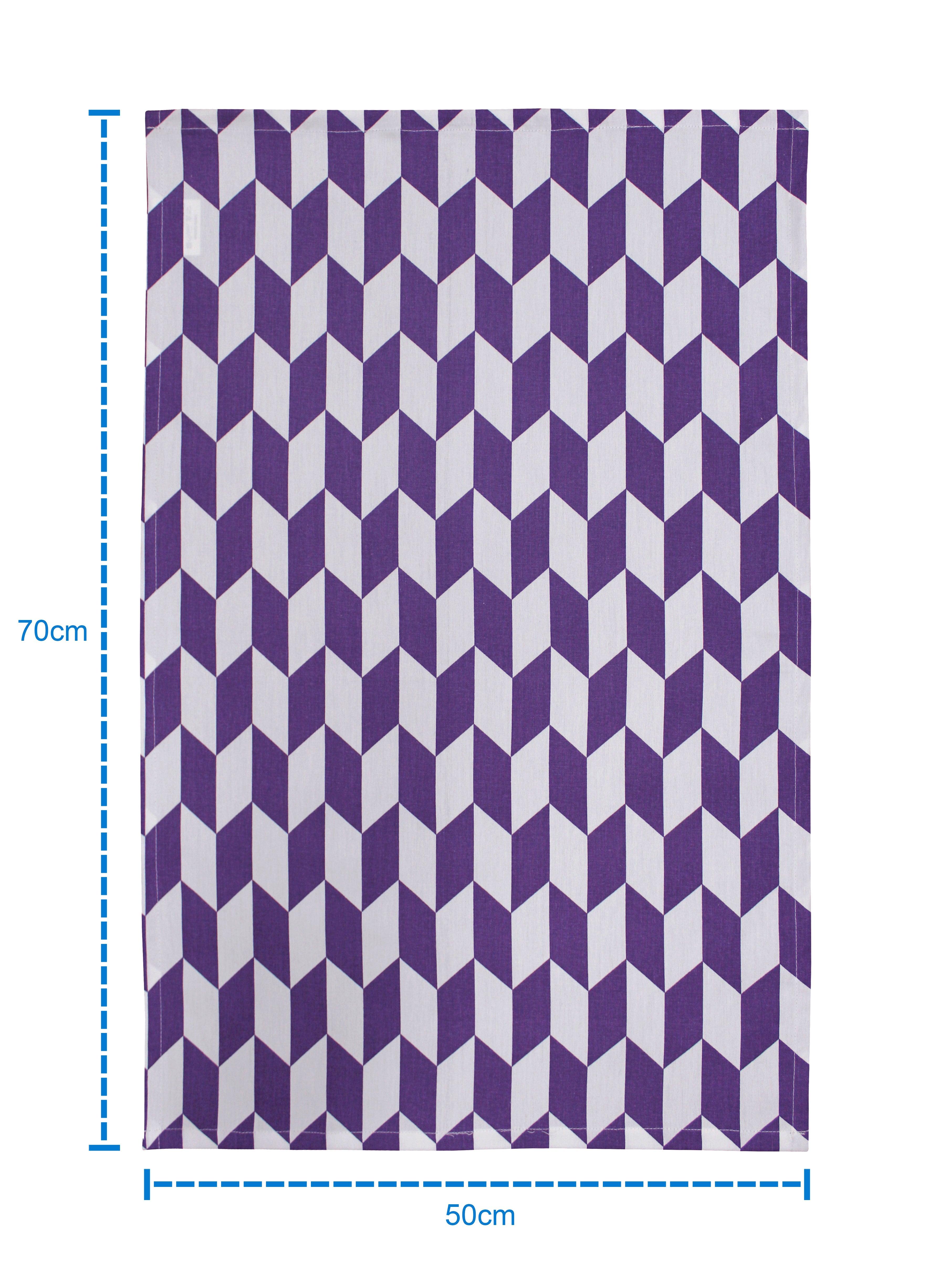 Cotton Classic Diamond Purple Kitchen Towels Pack Of 4