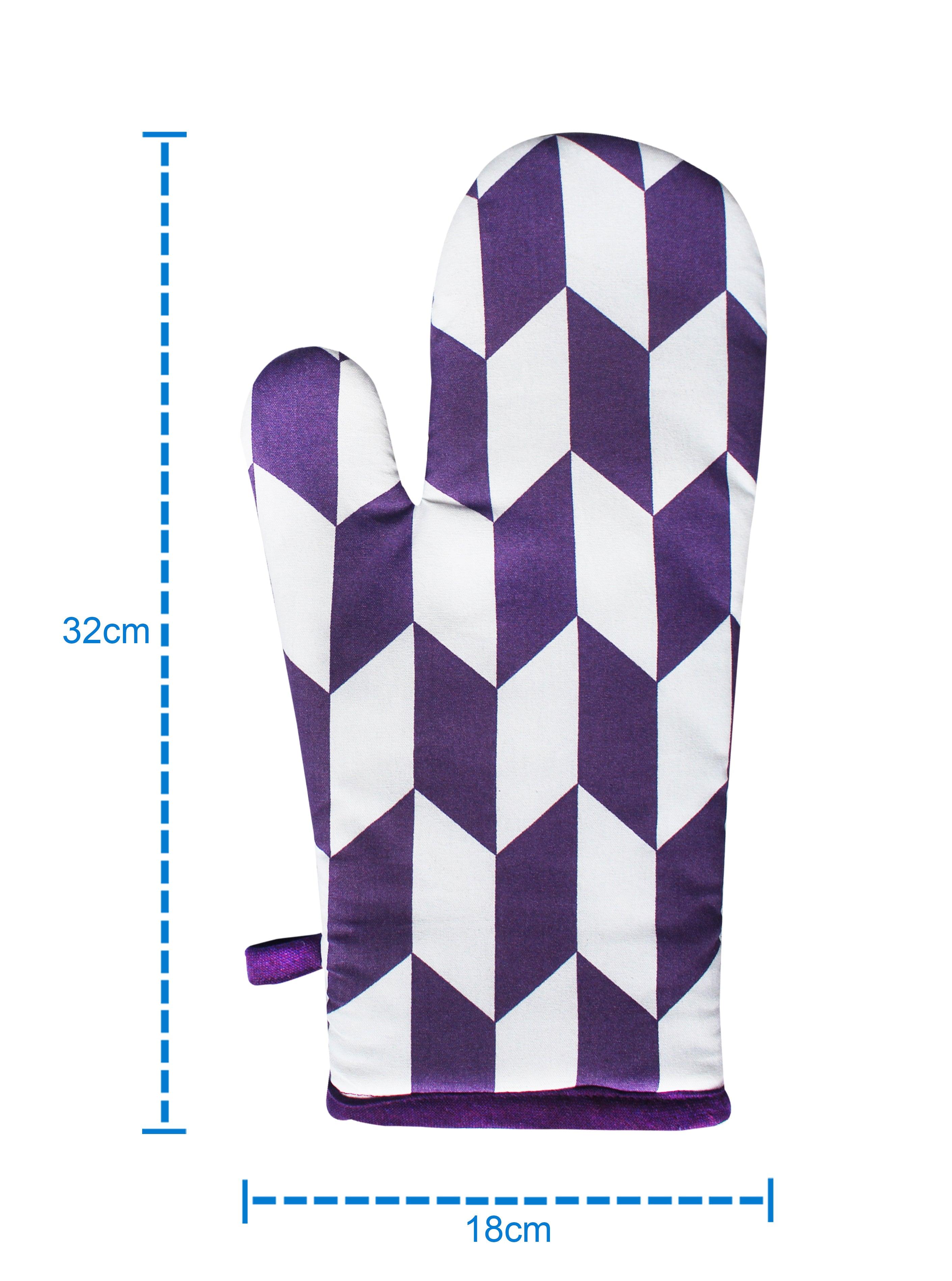 Cotton Classic Diamond Purple Oven Gloves Pack Of 2