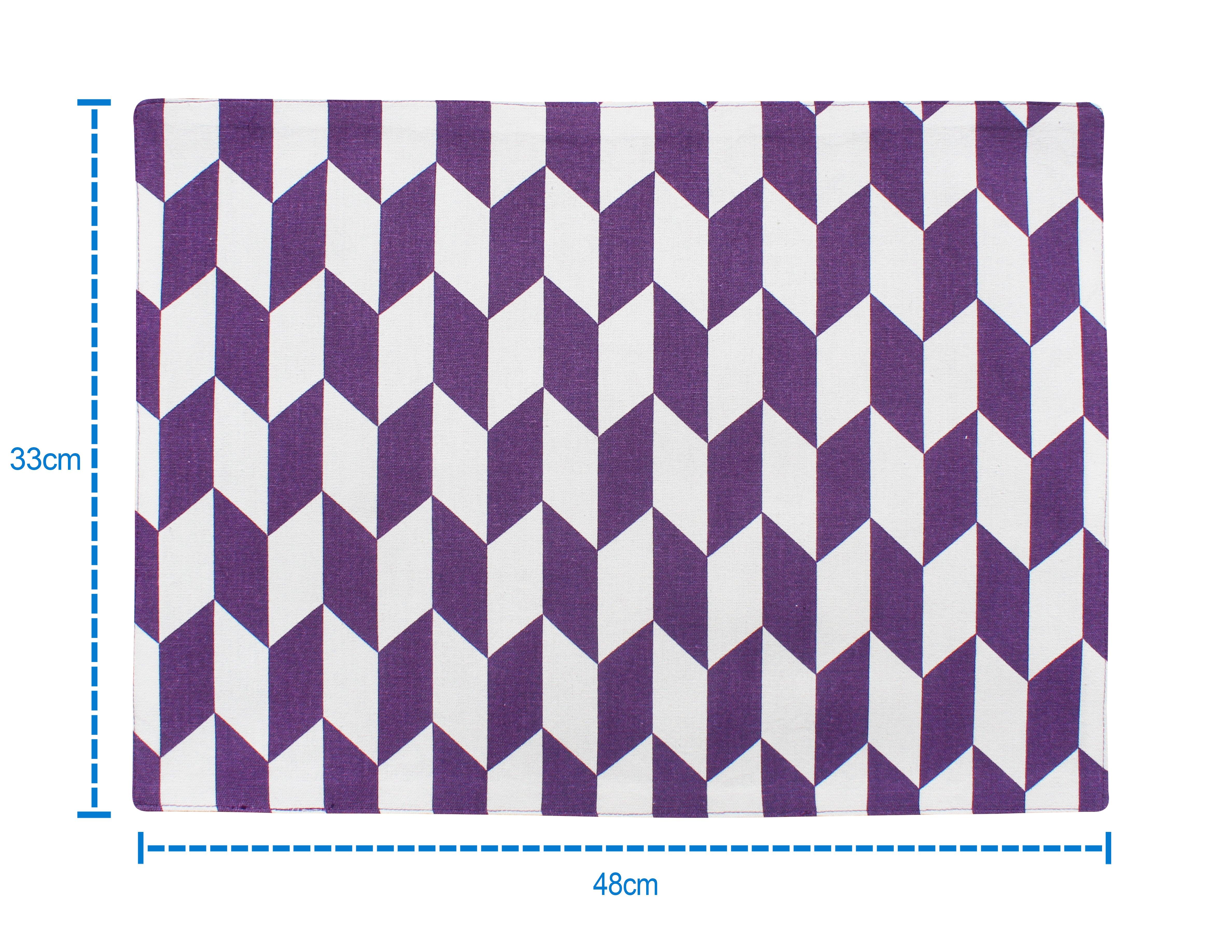 Cotton Classic Diamond Purple Table Placemats Pack Of 4