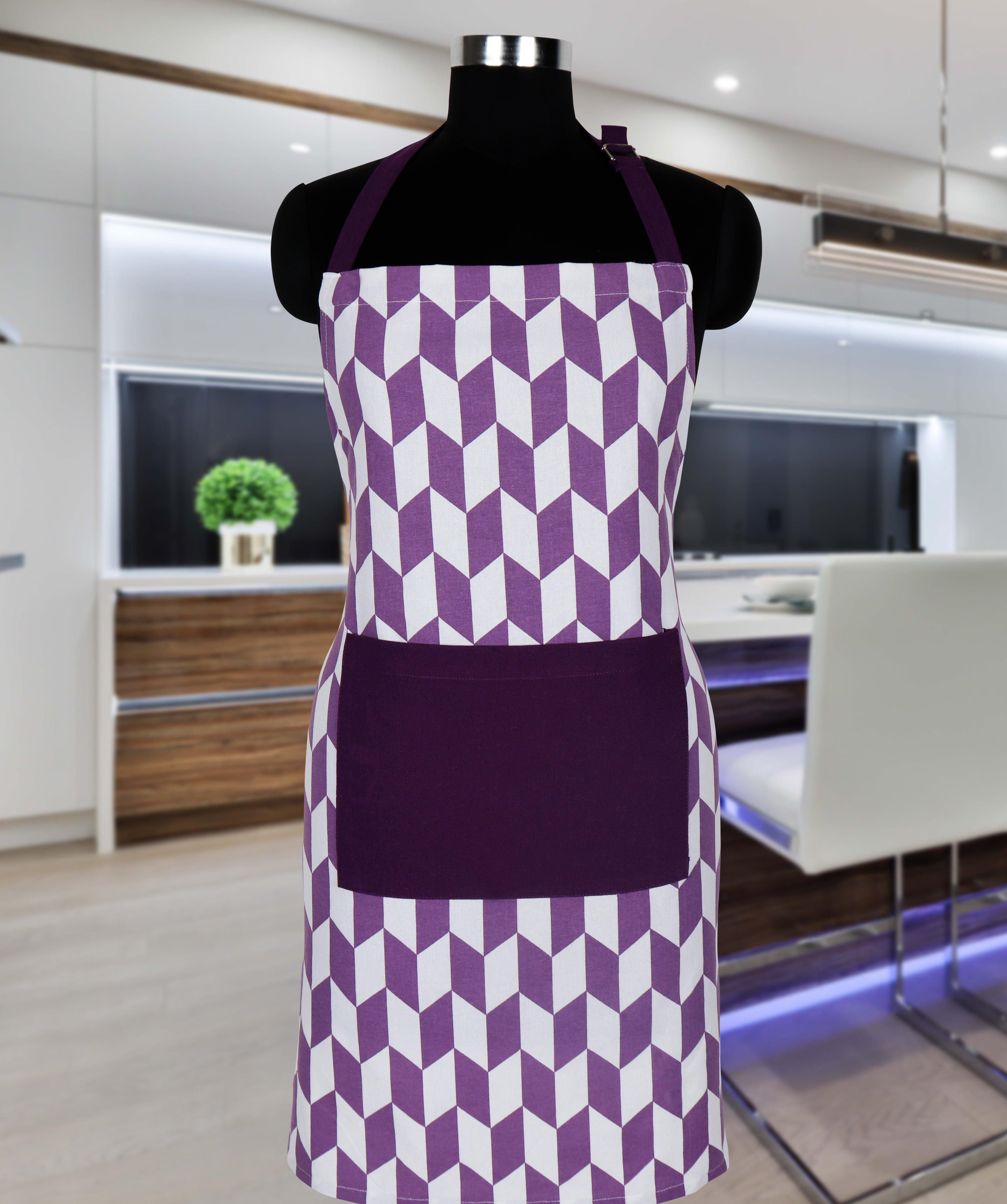 Cotton Classic Diamond Purple Free Size Apron