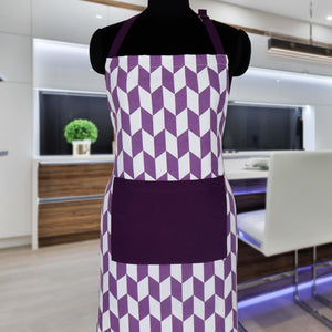 Cotton Classic Diamond Purple Free Size Apron Pack of 1 freeshipping - Airwill