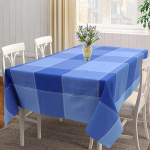 Cotton 4 Way Dobby Blue 4 Seater Table Cloths