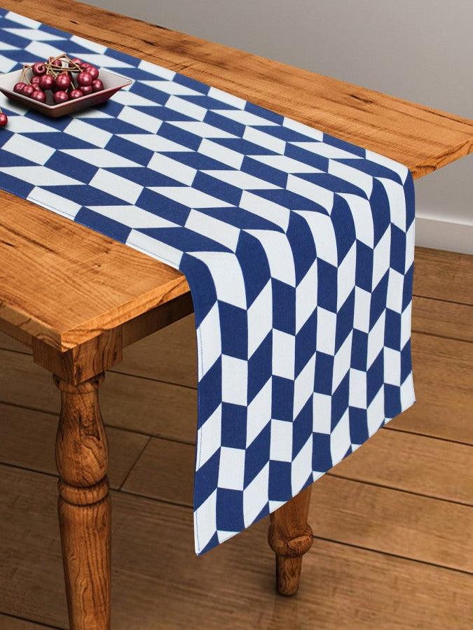 Cotton Classic Diamond Royal Blue Table Runner