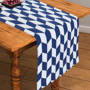 Cotton Classic Diamond Royal Blue 152cm Length Table Runner Pack Of 1 freeshipping - Airwill