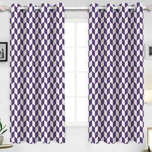 Cotton Classic Diamond Purple 5ft Window Curtains Pack Of 2 freeshipping - Airwill