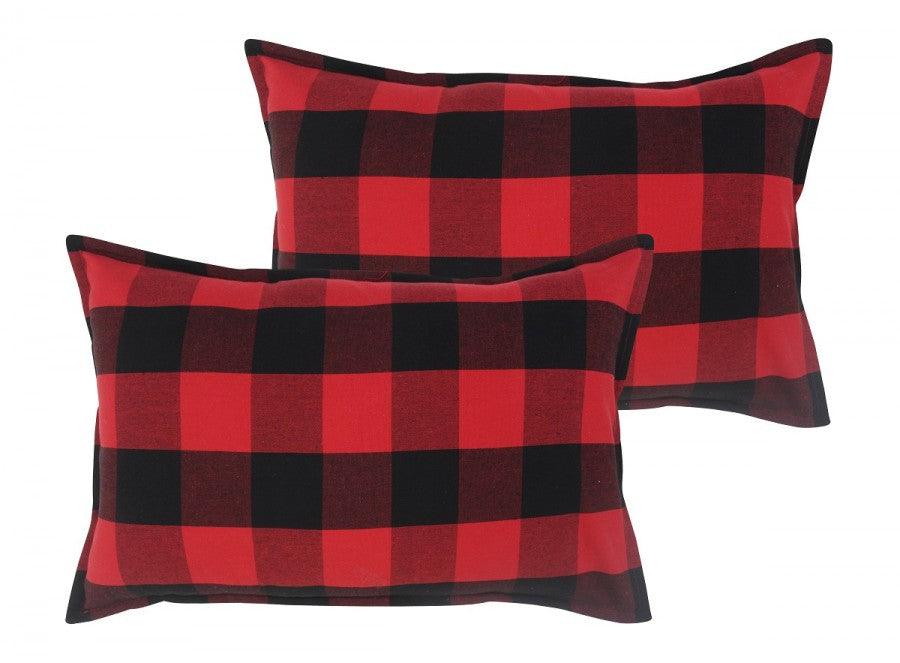 Cotton Big Check Pillow Covers Pack Of 2