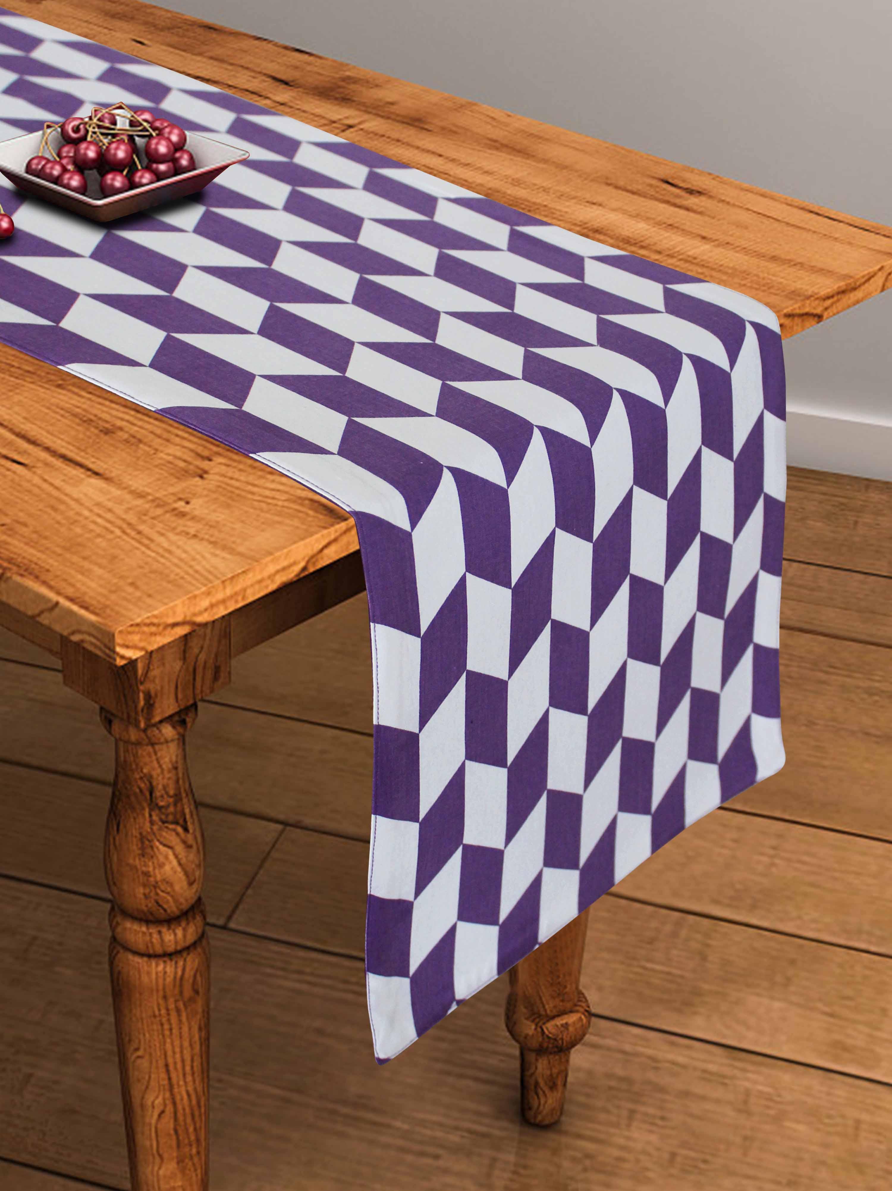 Cotton Classic Diamond Purple Table Runner
