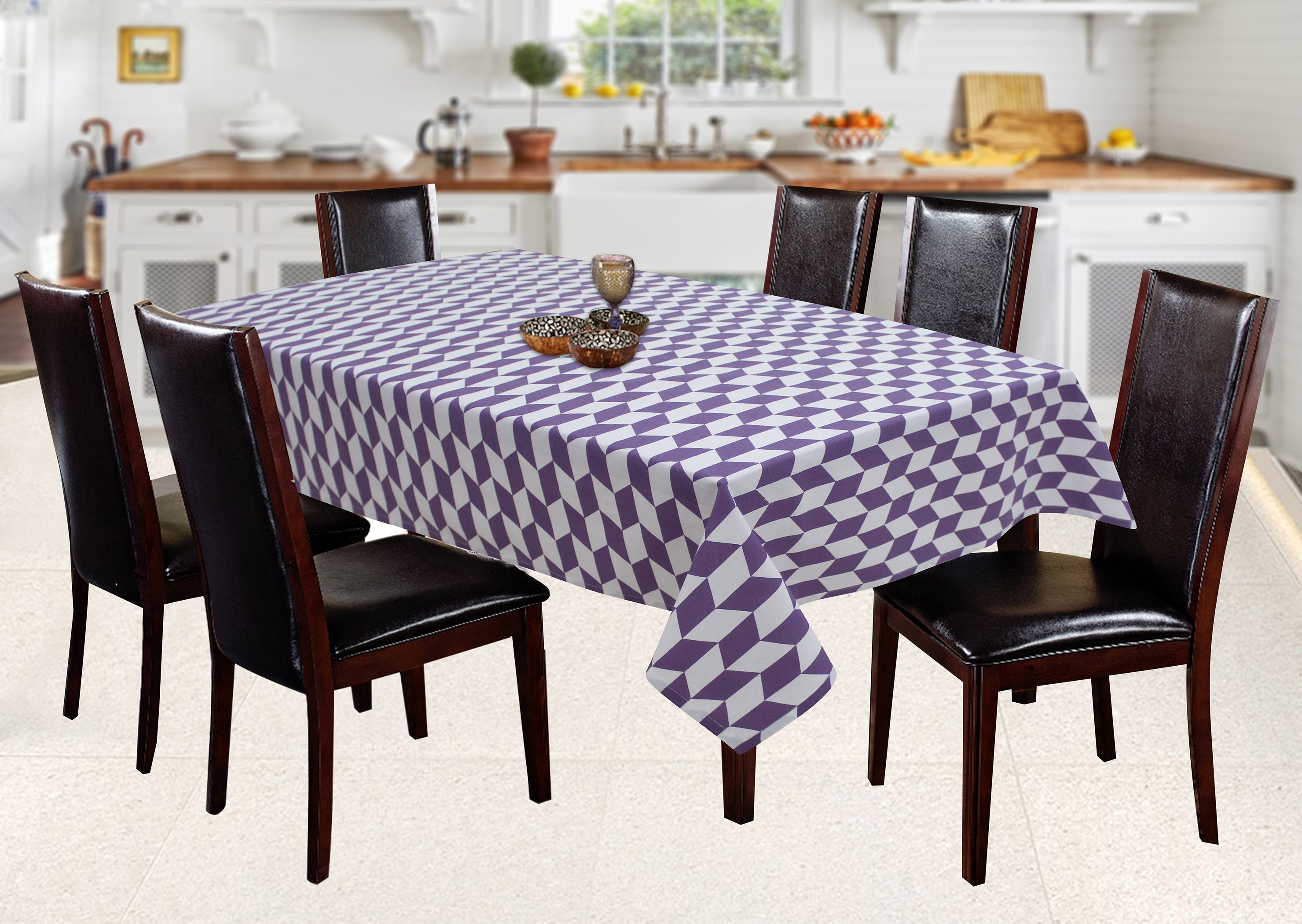 Cotton Classic Diamond Purple 4 Seater Table Cloths