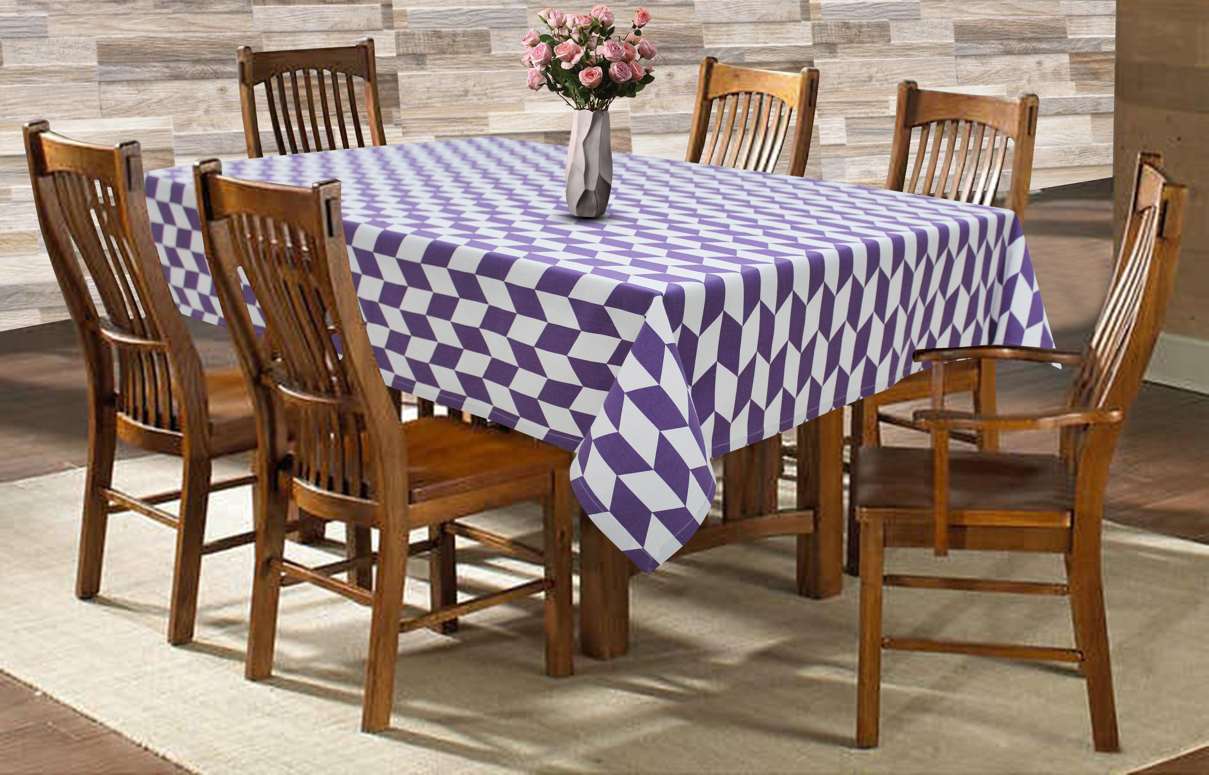 Cotton Classic Diamond Purple 6 Seater Table Cloths
