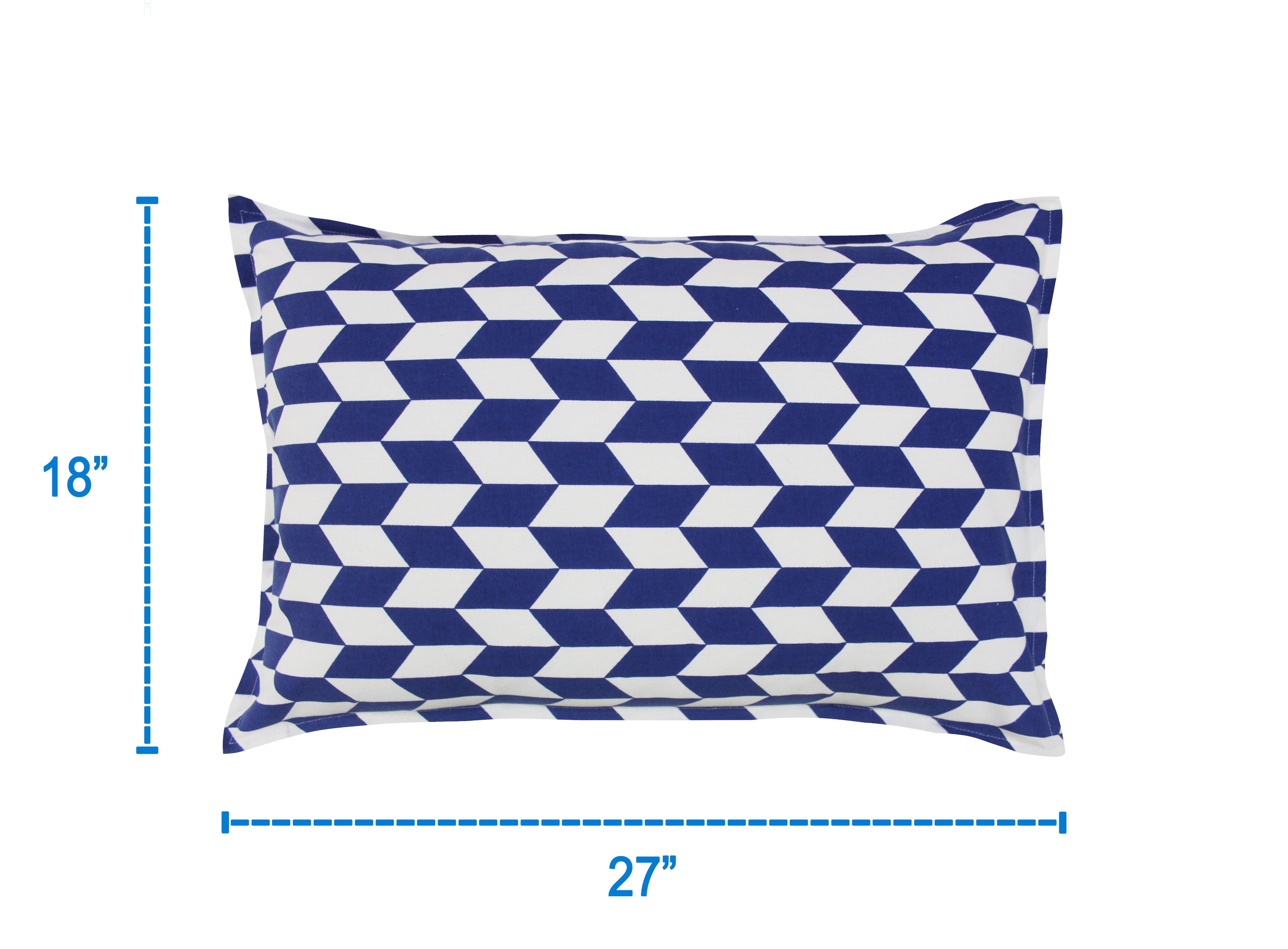 Cotton Classic Diamond Royal Blue Pillow Covers Pack Of 2