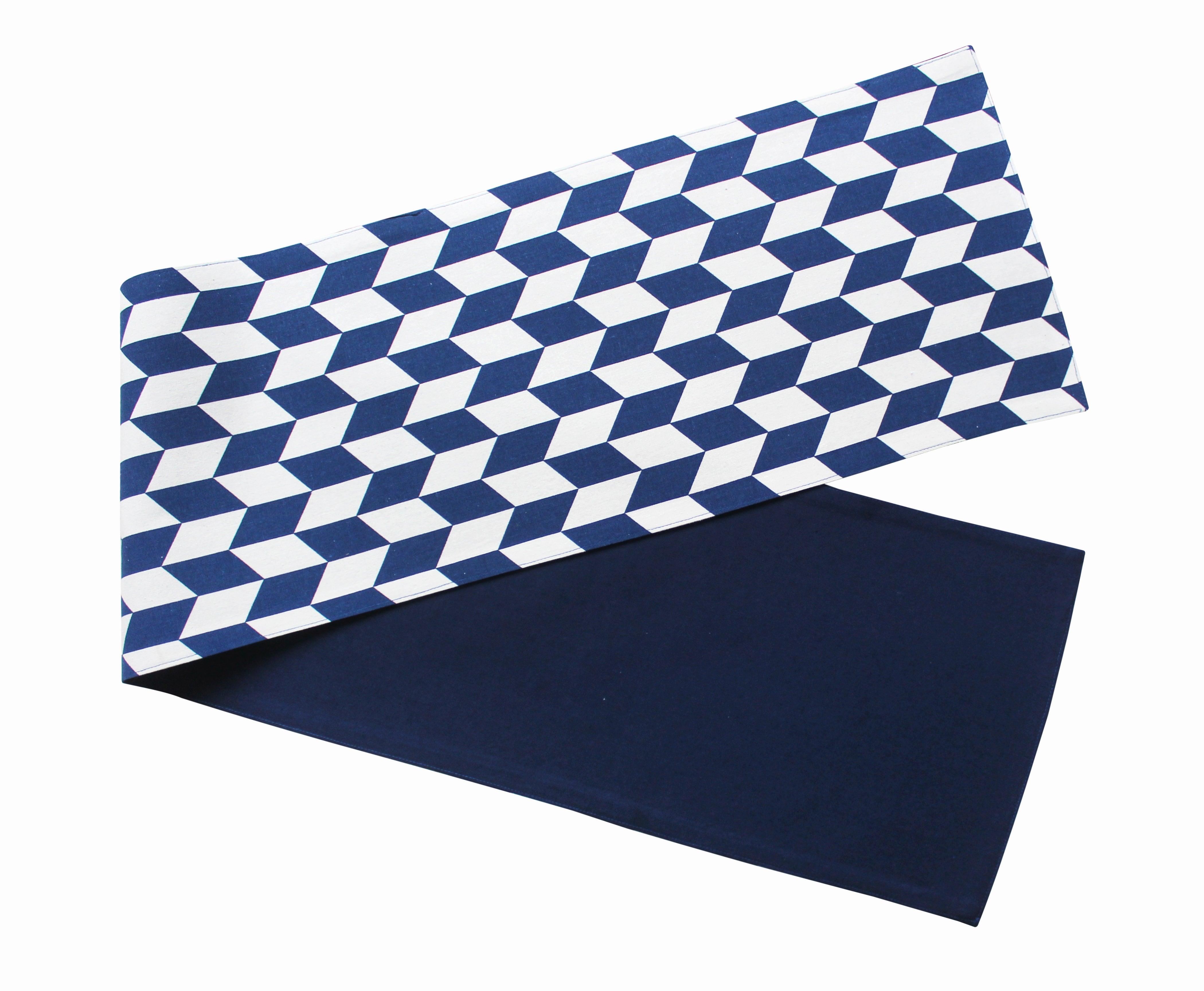 Cotton Classic Diamond Royal Blue Table Runner