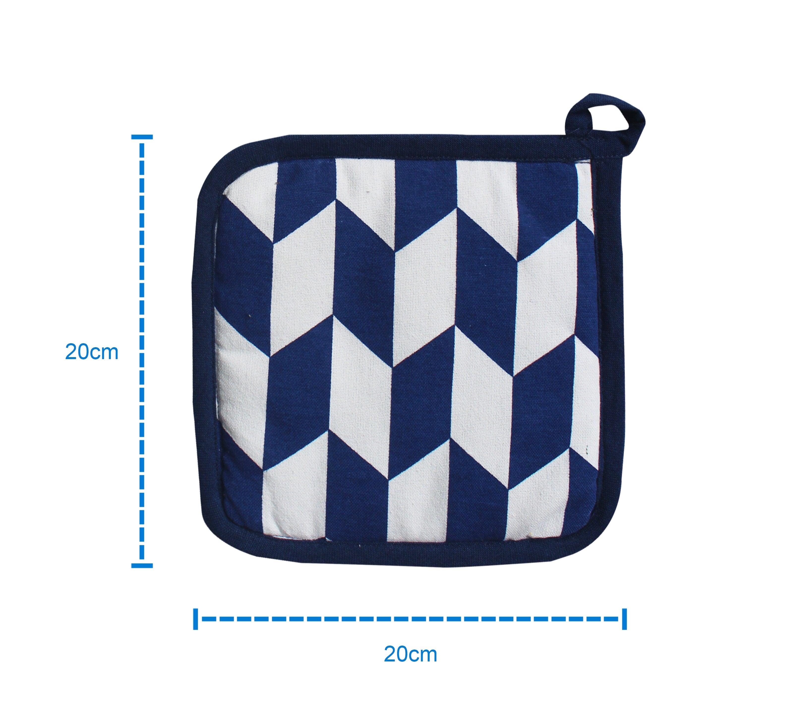 Cotton Classic Diamond Royal Blue Pot Holders Pack Of 3