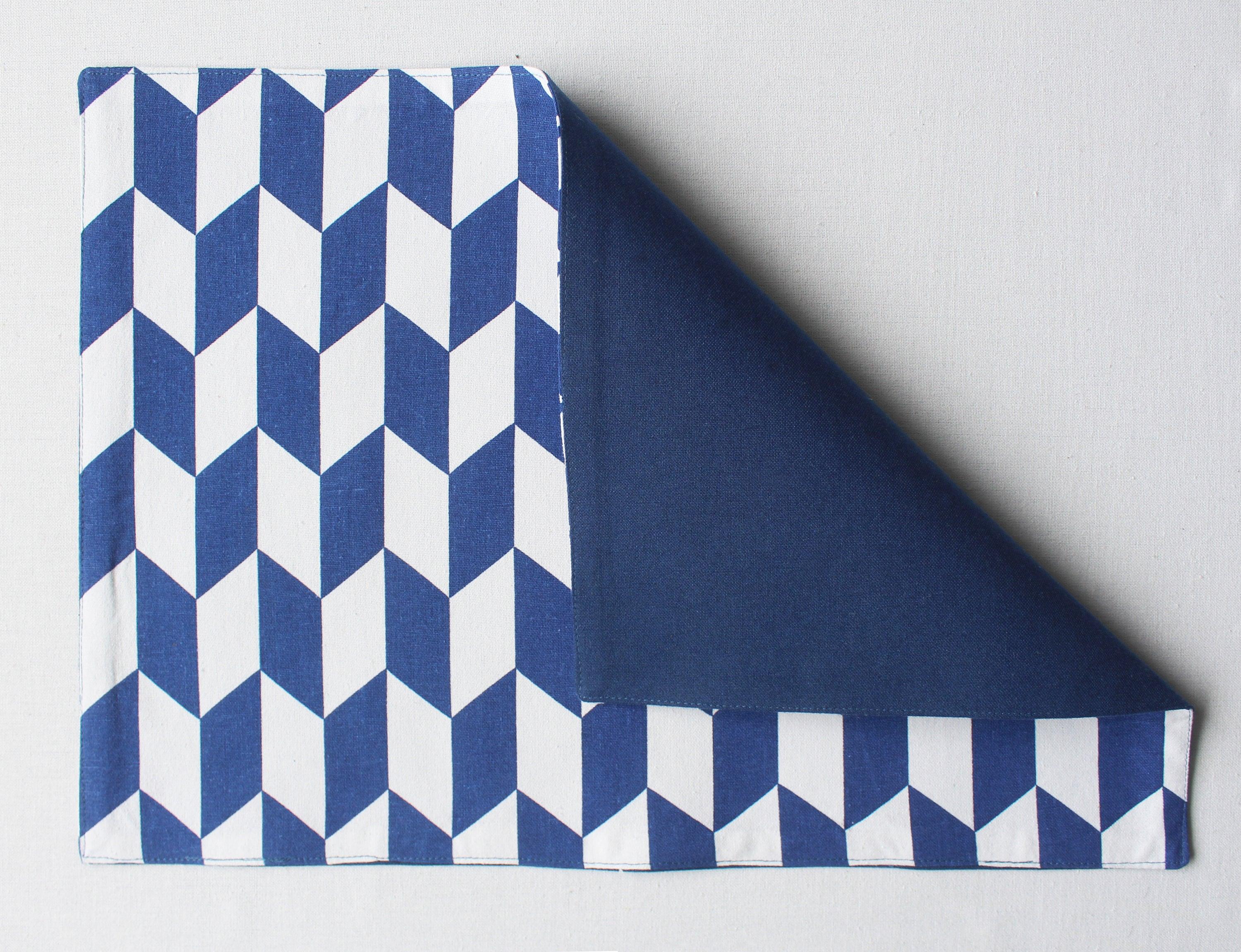 Cotton Classic Diamond Royal Blue Table Placemats Pack Of 4