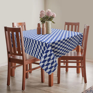 Cotton Classic Diamond Blue 4 Seater Table Cloths Pack Of 1 freeshipping - Airwill