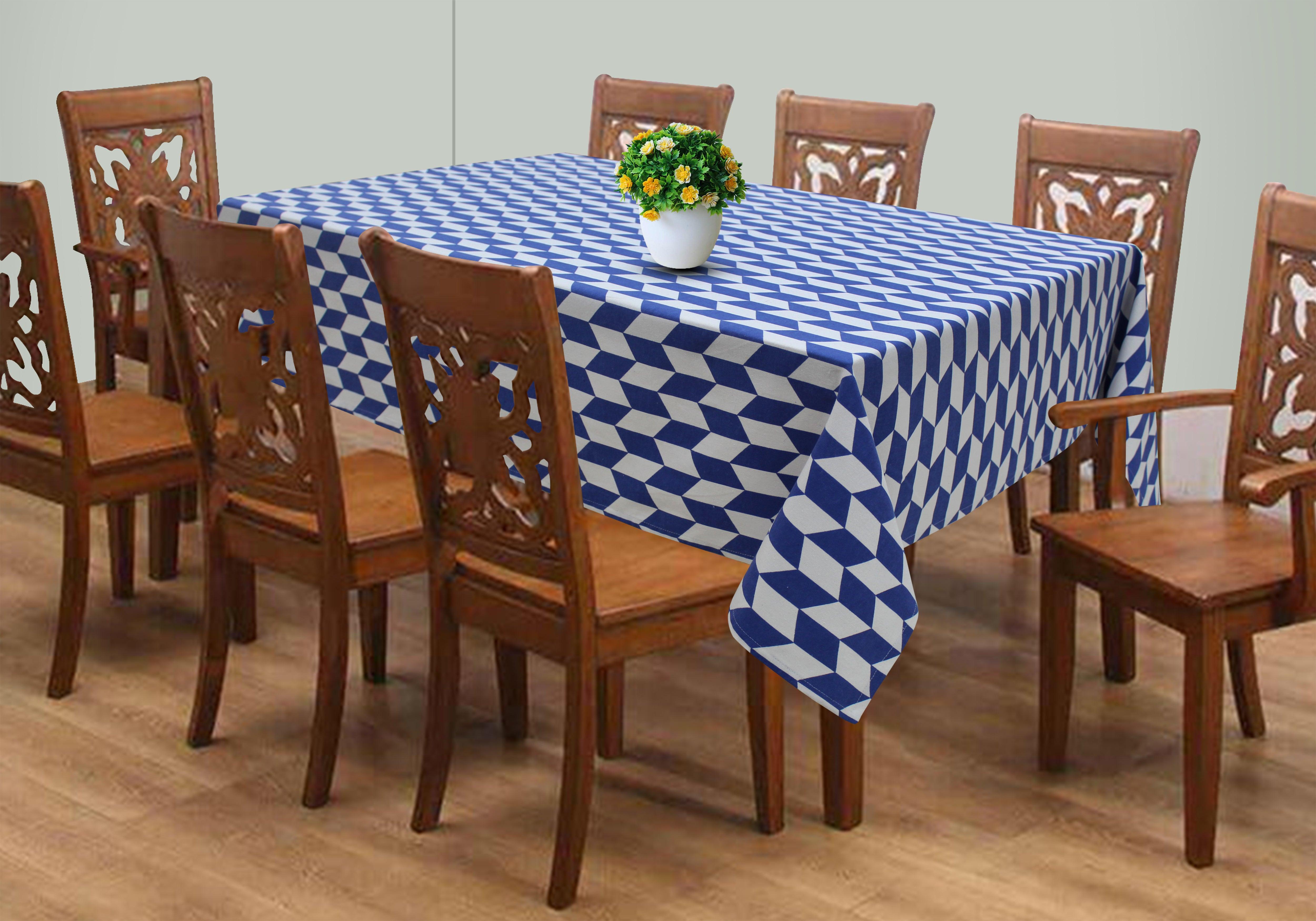 Cotton Classic Diamond Royal Blue 8 Seater Table Cloths