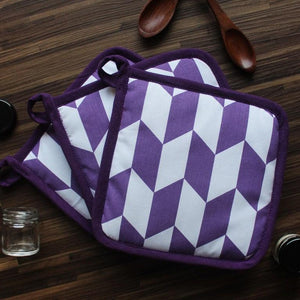 Cotton Classic Diamond Purple Pot Holders Pack Of 3 freeshipping - Airwill