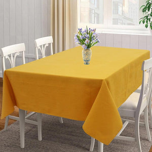 Cotton Solid Yellow 4 Seater Table Cloths Pack Of 1 freeshipping - Airwill