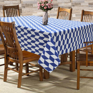 Cotton Classic Diamond Blue 6 Seater Table Cloths Pack Of 1 freeshipping - Airwill