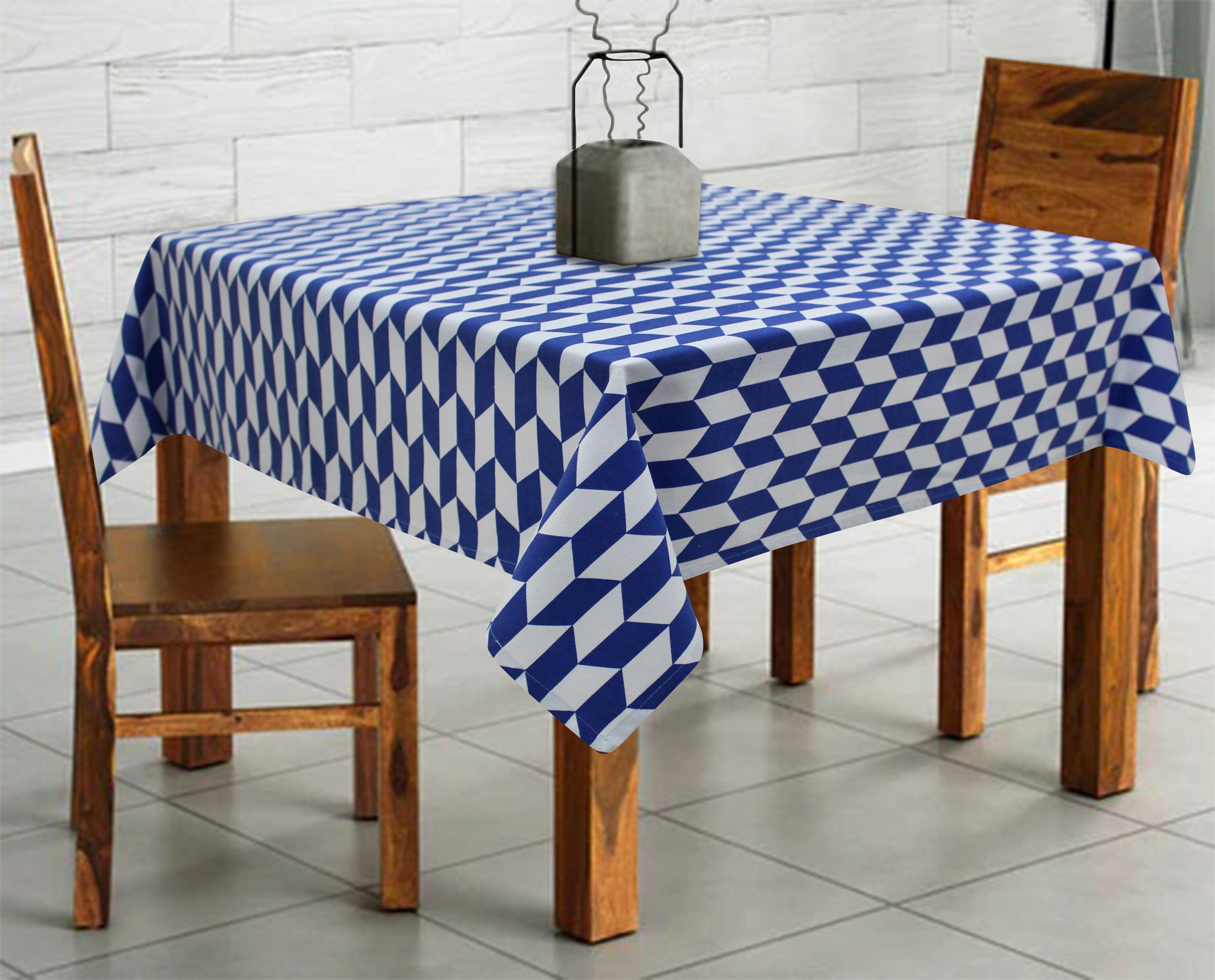 Cotton Classic Diamond Royal Blue 2 Seaters Table Cloths