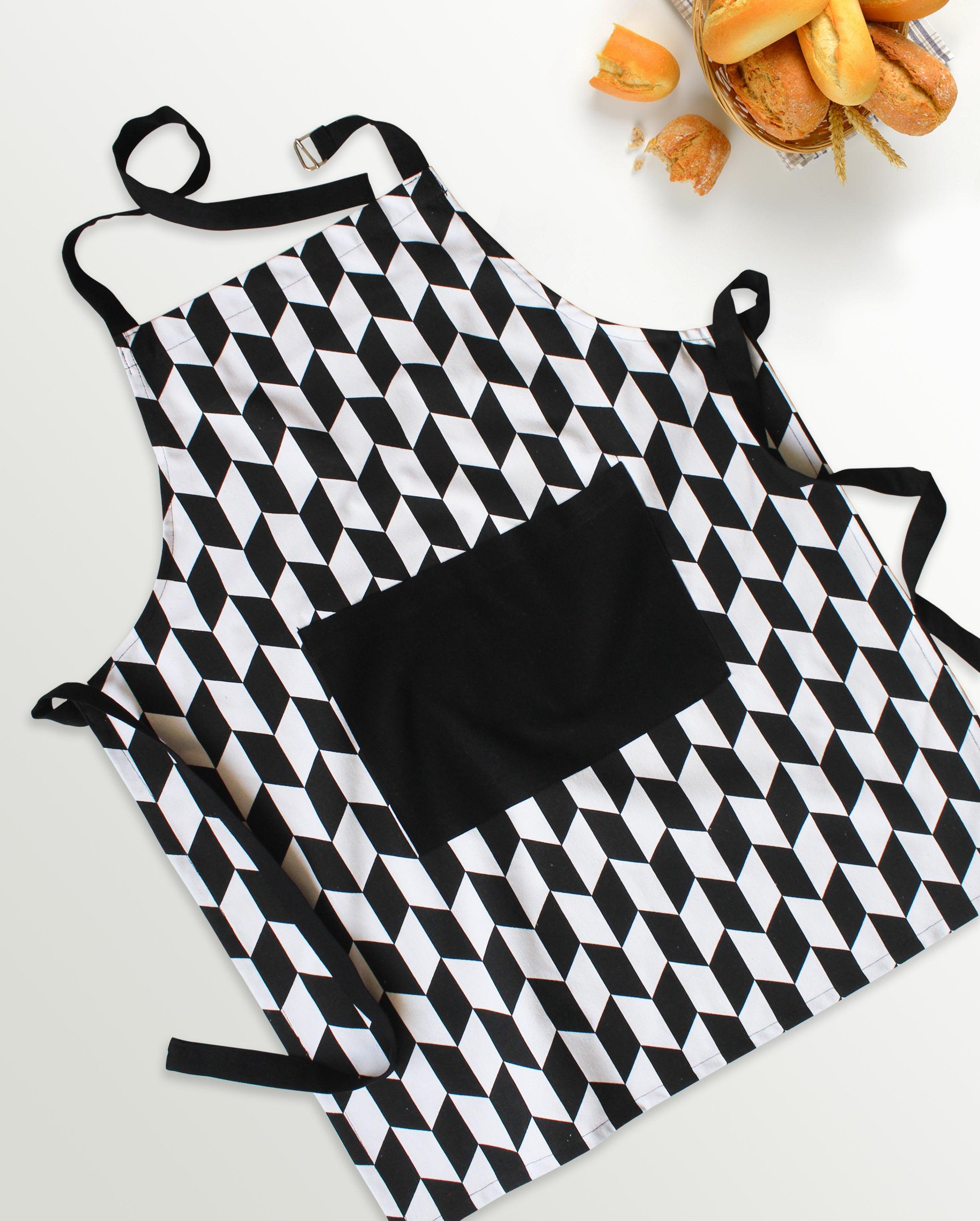 Cotton Classic Diamond Black Free Size Apron