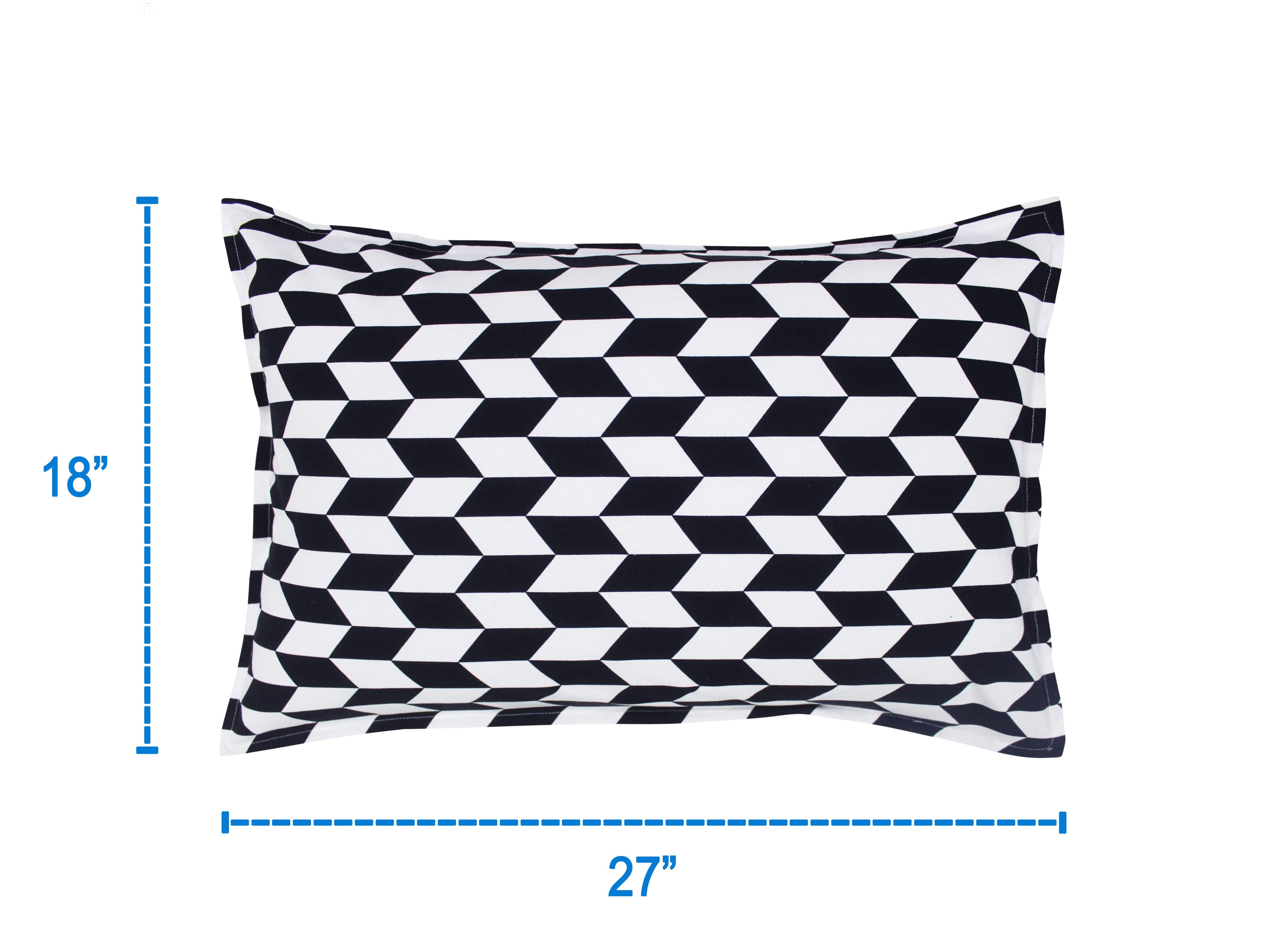 Cotton Classic Diamond Black Pillow Covers Pack Of 2