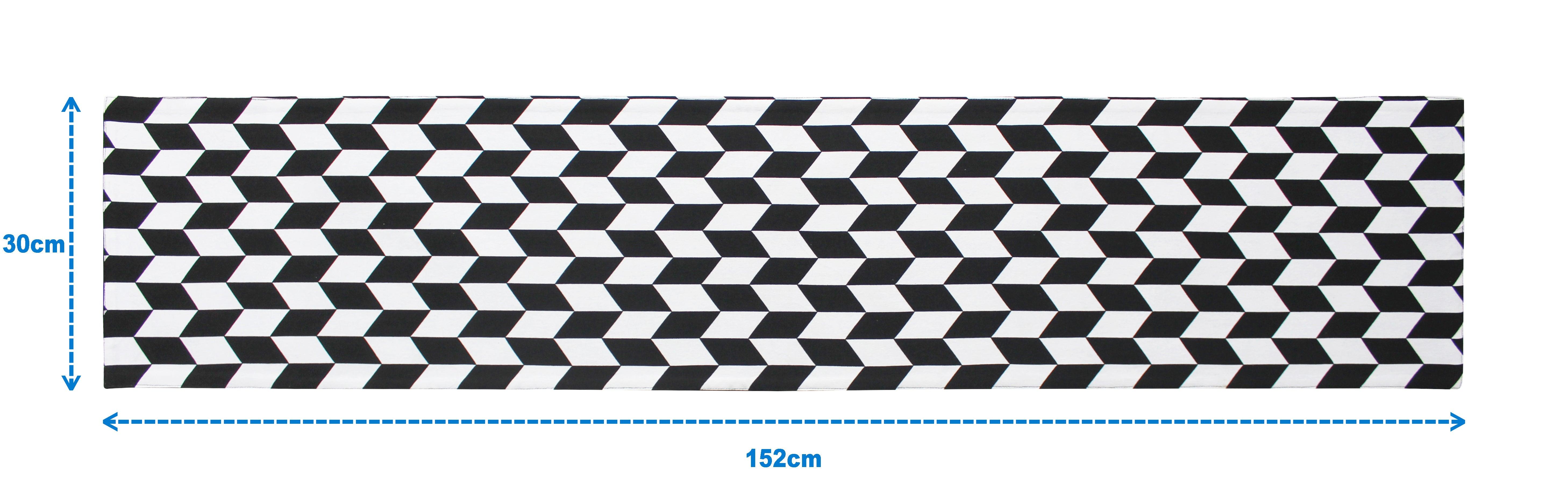 Cotton Classic Diamond Black Table Runner