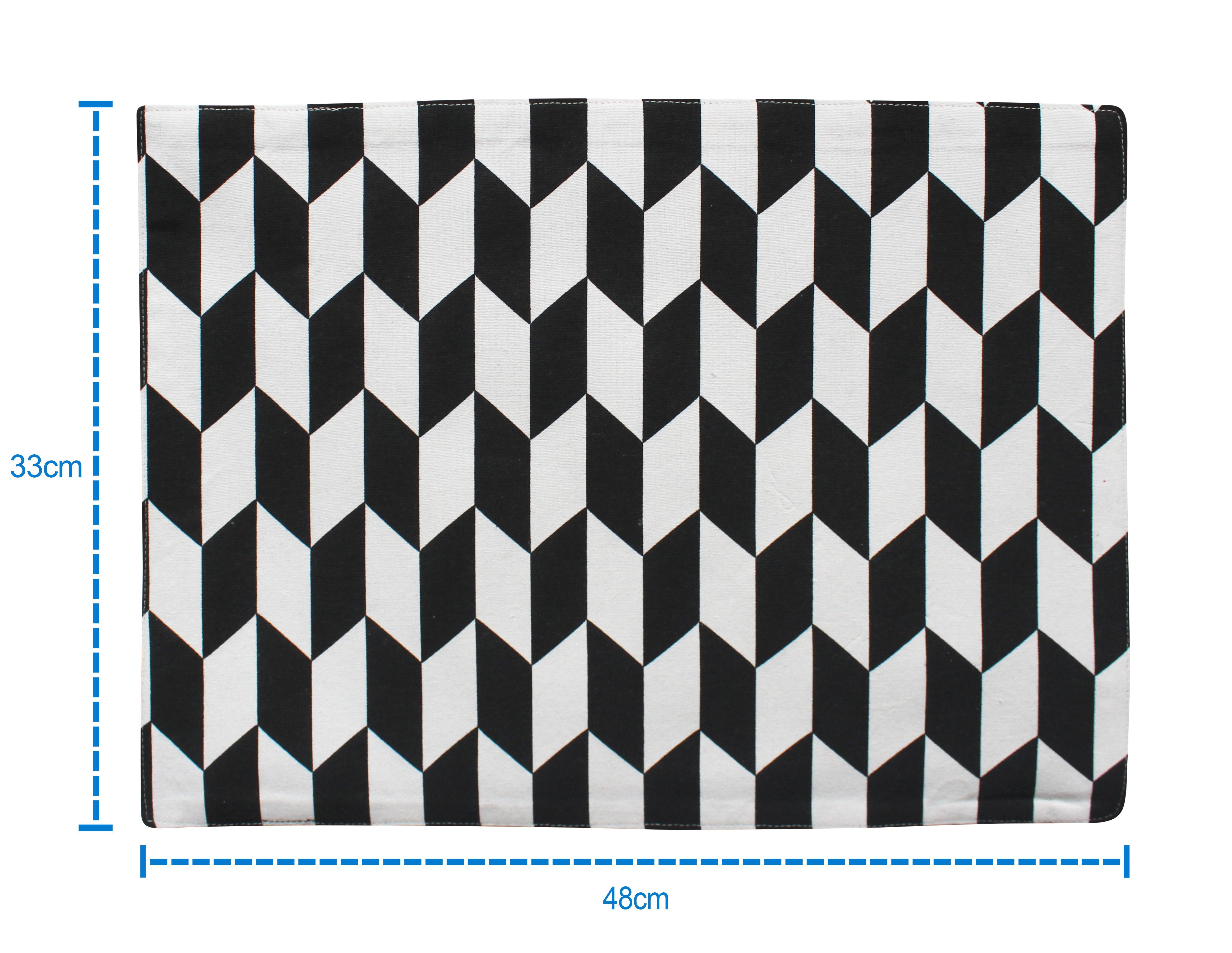 Cotton Classic Diamond Black Table Placemats Pack Of 4