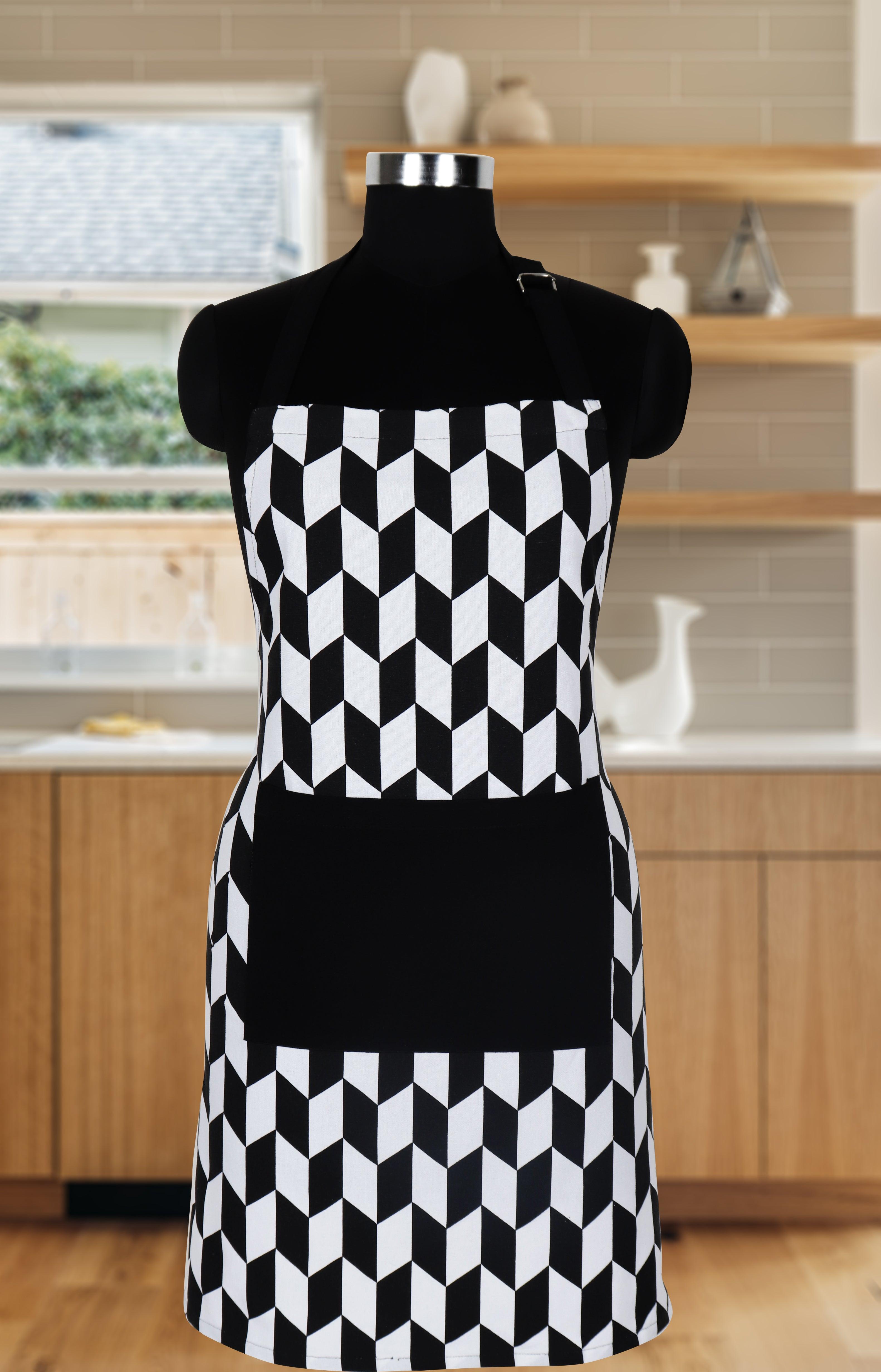 Cotton Classic Diamond Black Free Size Apron