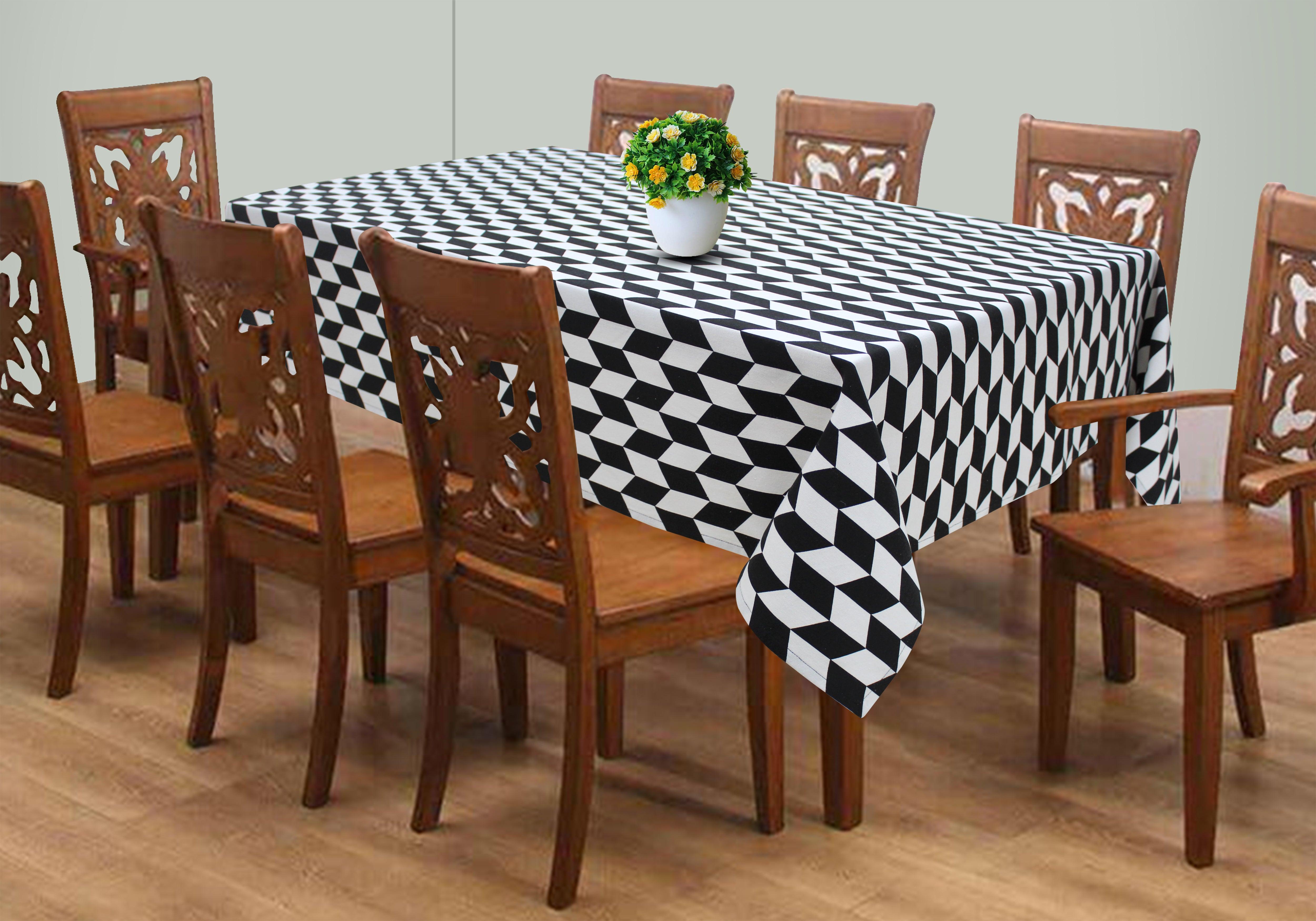 Cotton Classic Diamond Black 8 Seater Table Cloths